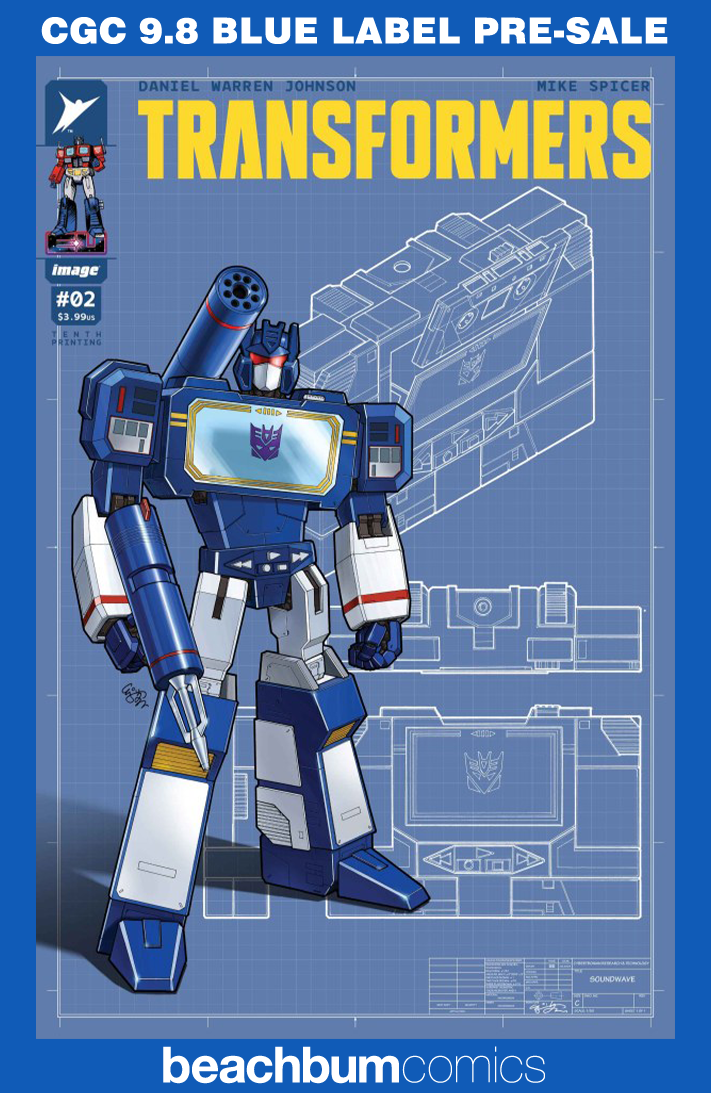 Transformers #2 Tenth Printing - Cover I - Su Variant CGC 9.8