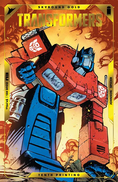 Transformers #1 Tenth Printing Cover A Johnson Optimus Prime Gold Foil Embossed (12/18/24)
