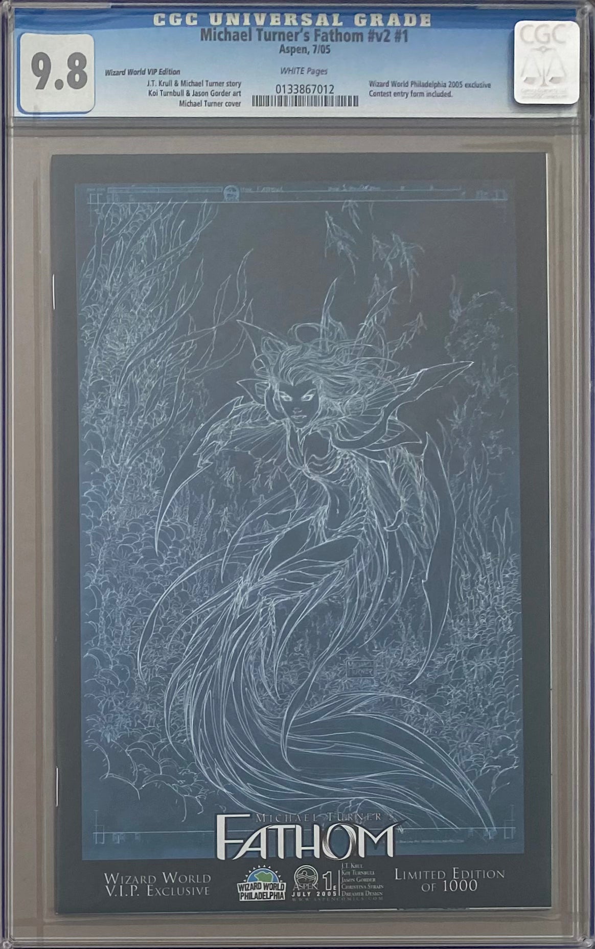 Michael Turner's Fathom #v2 #1 Wizard World VIP Edition CGC 9.8