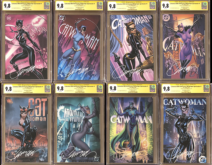 Catwoman 80th Anniversary 100 Page Super Spectacular #1 J. Scott Campbell Exclusive A-H CGC 9.8 SS Set