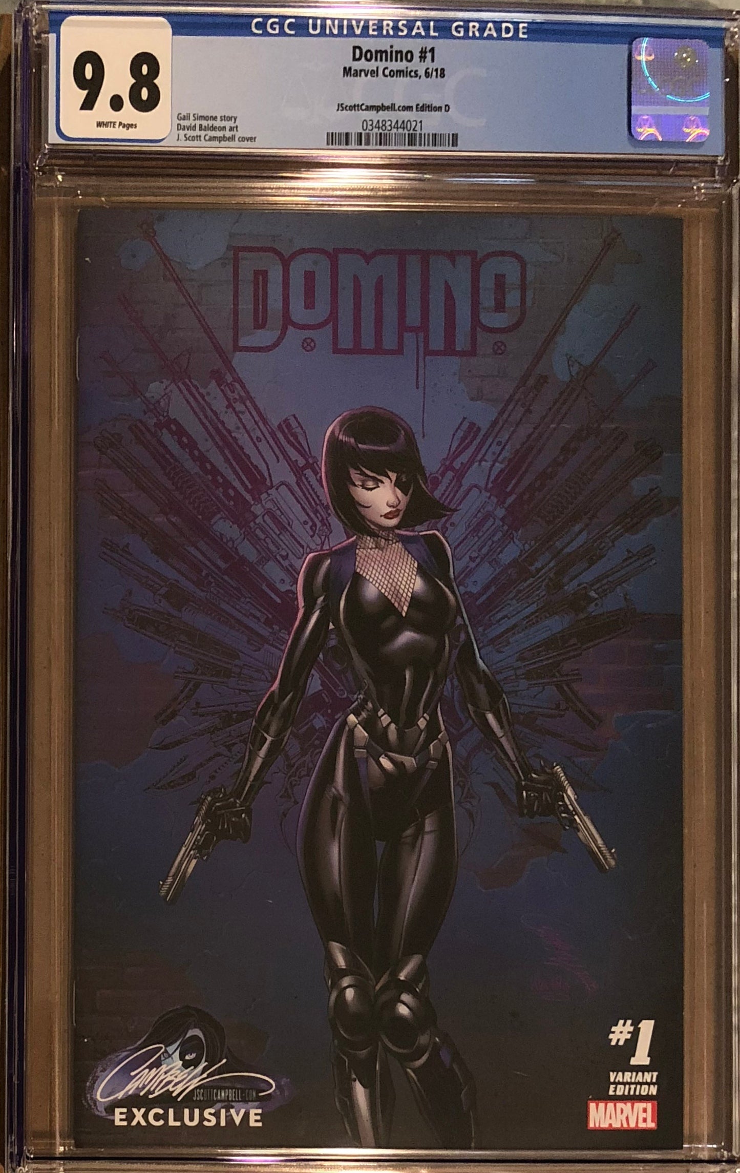 Domino #1 J. Scott Campbell Edition D Variant Exclusive CGC 9.8