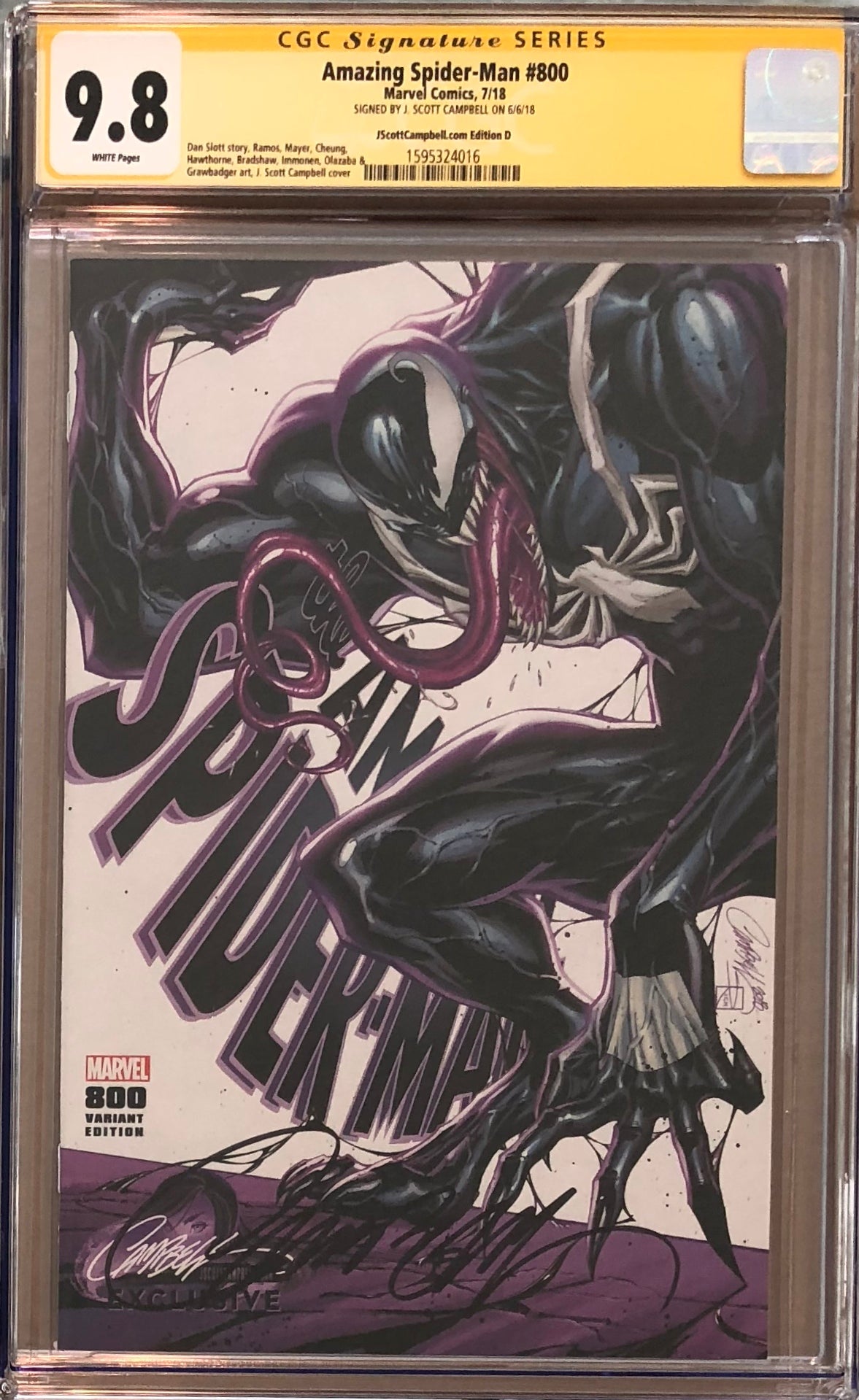 Amazing Spider-Man #800 J. Scott Campbell Edition D "Venom" Exclusive CGC 9.8 SS
