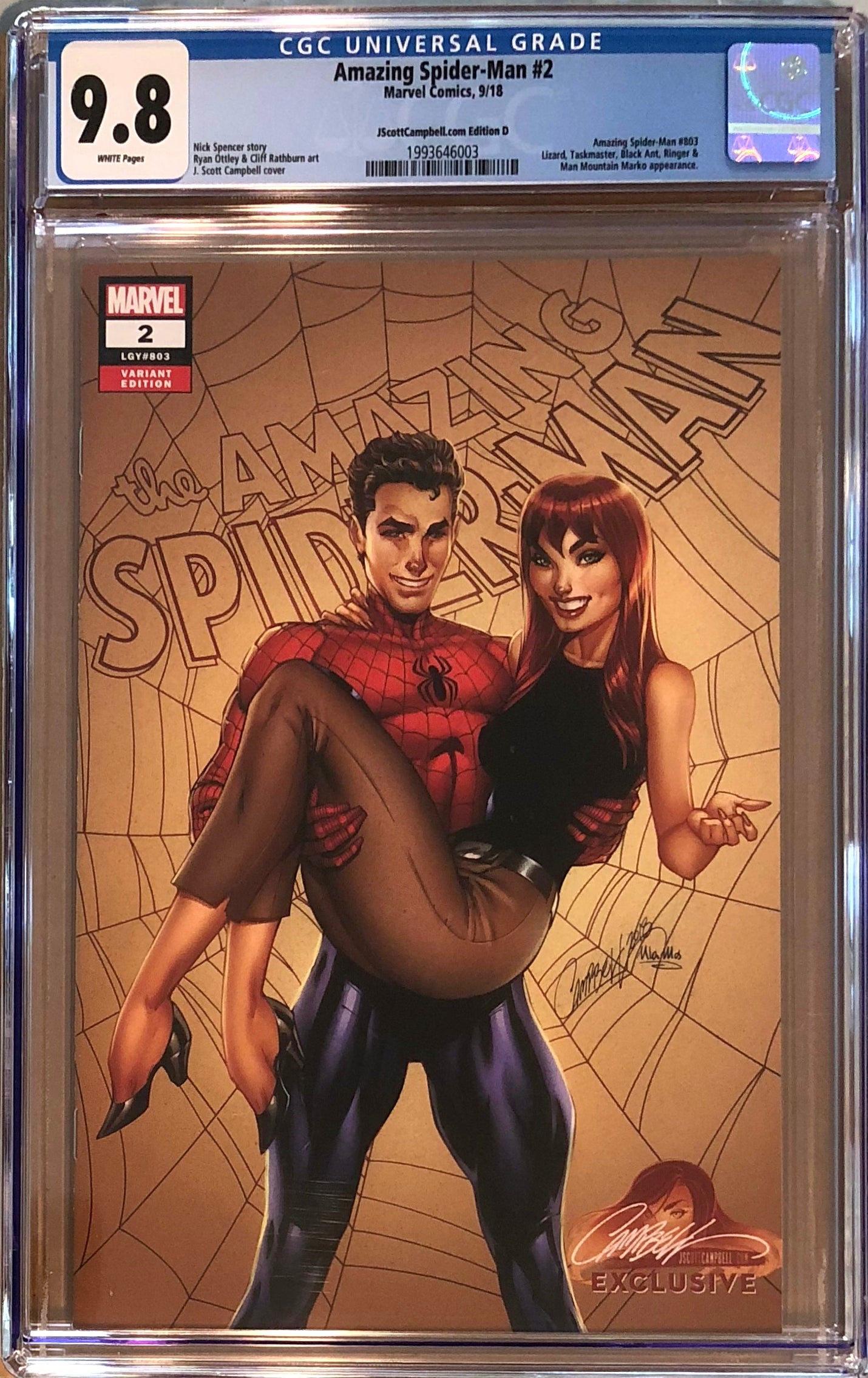 Amazing Spider-Man #2 J. Scott Campbell Edition D "1960s Spider-Man & MJ" Exclusive CGC 9.8