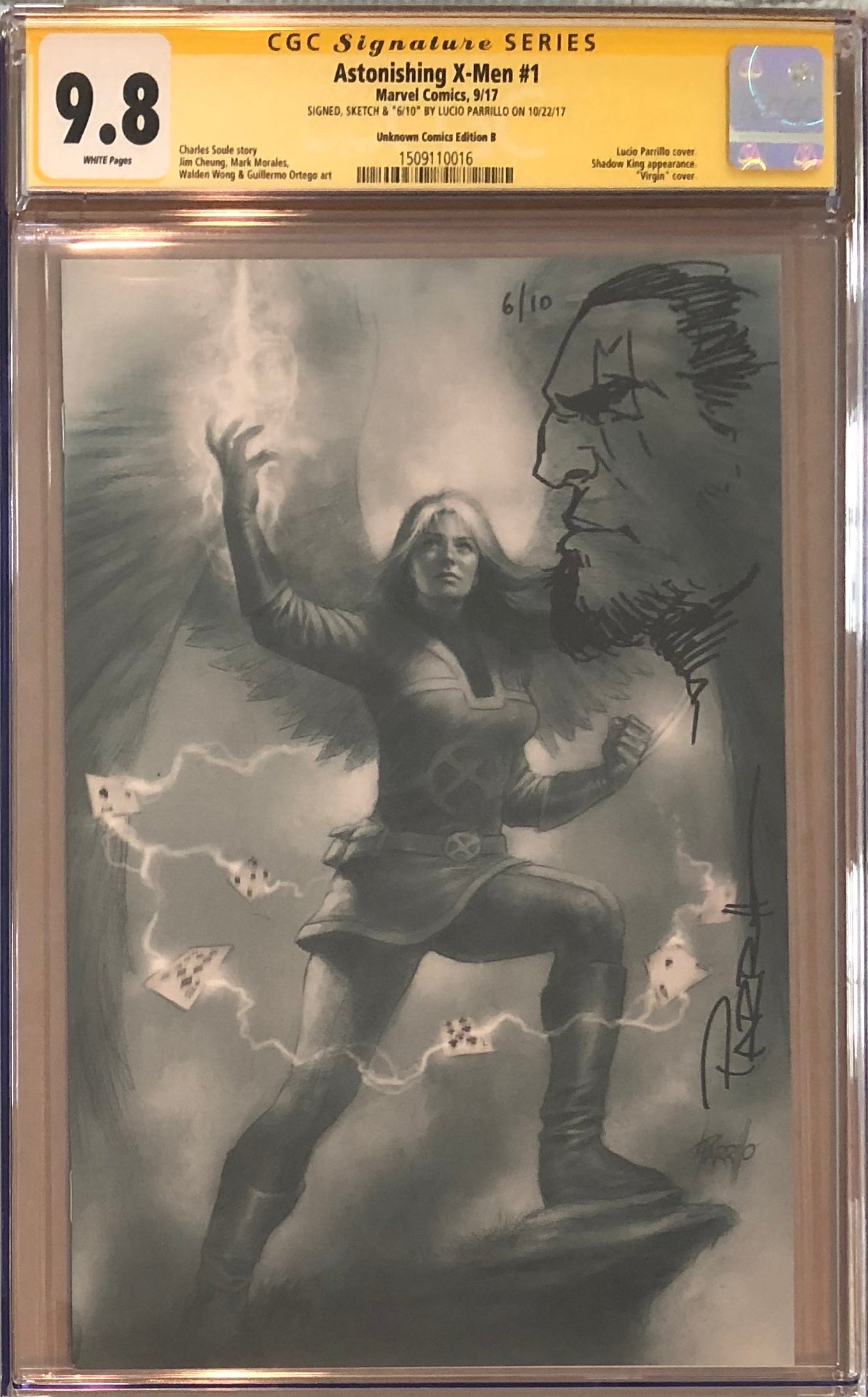 Astonishing X-Men #1 Unknown Comics B Virgin Variant CGC 9.8 SS Sketched Bishop #6/10