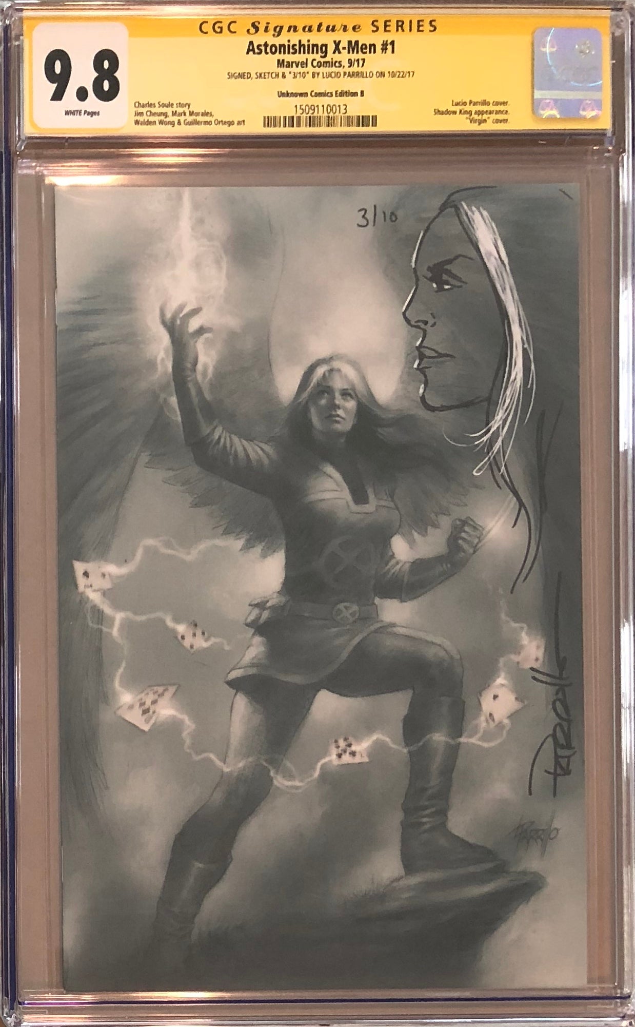 Astonishing X-Men #1 Unknown Comics B Virgin Variant CGC 9.8 SS Sketched Rogue #3/10