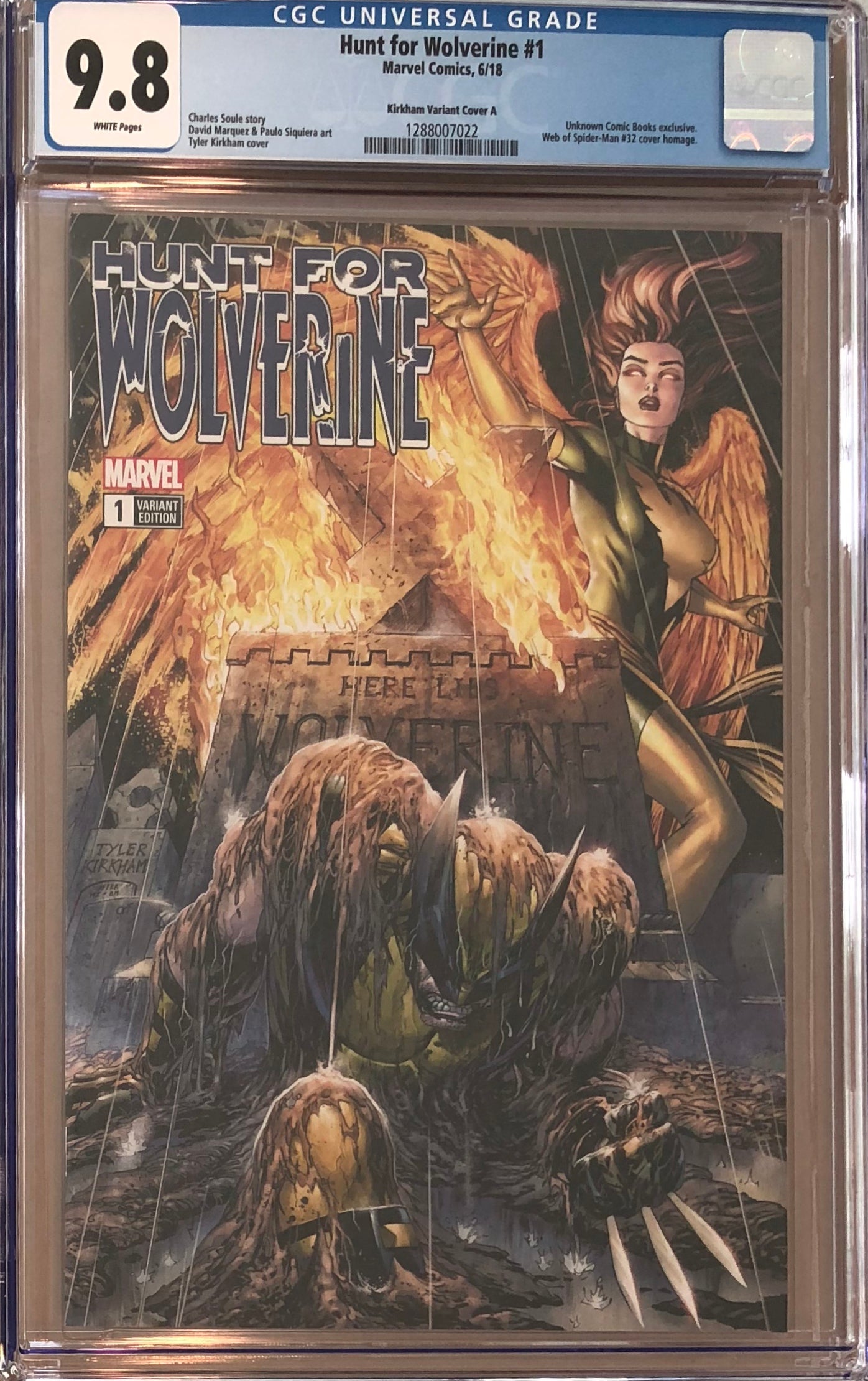 Hunt For Wolverine #1 Tyler Kirkham Exclusive CGC 9.8