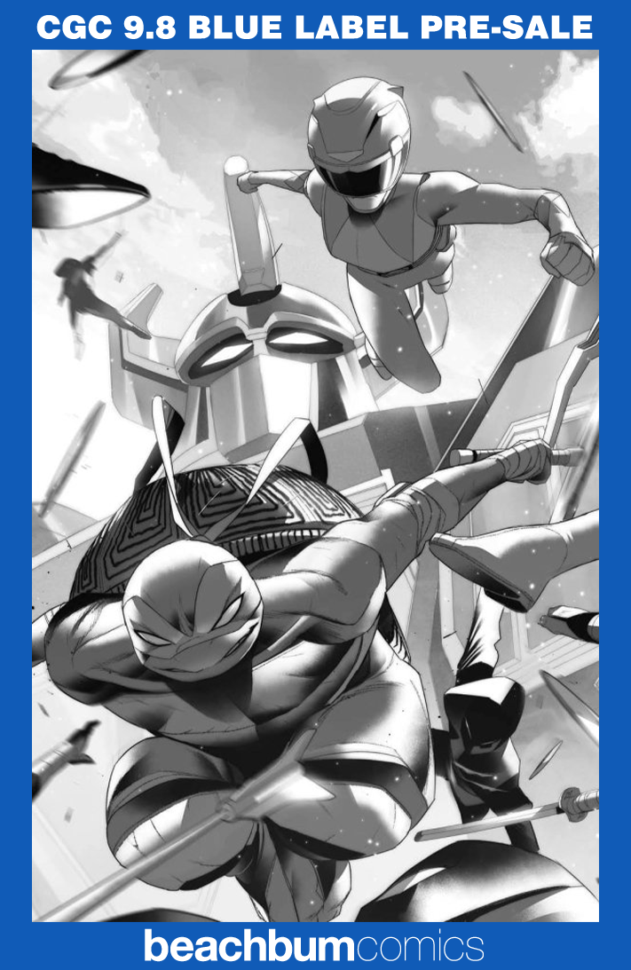 Mighty Morphin Power Rangers/Teenage Mutant Ninja Turtles #1 Di Meo 1:50 B/W Retailer Incentive Variant CGC 9.8