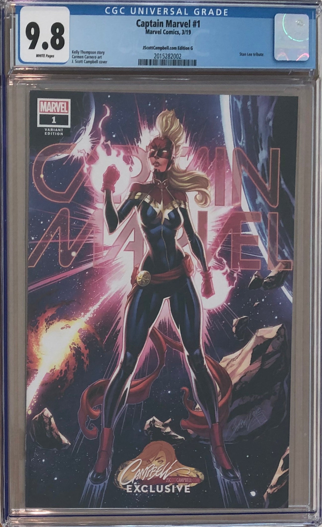 Captain Marvel #1 J. Scott Campbell Edition G ECCC Exclusive CGC 9.8