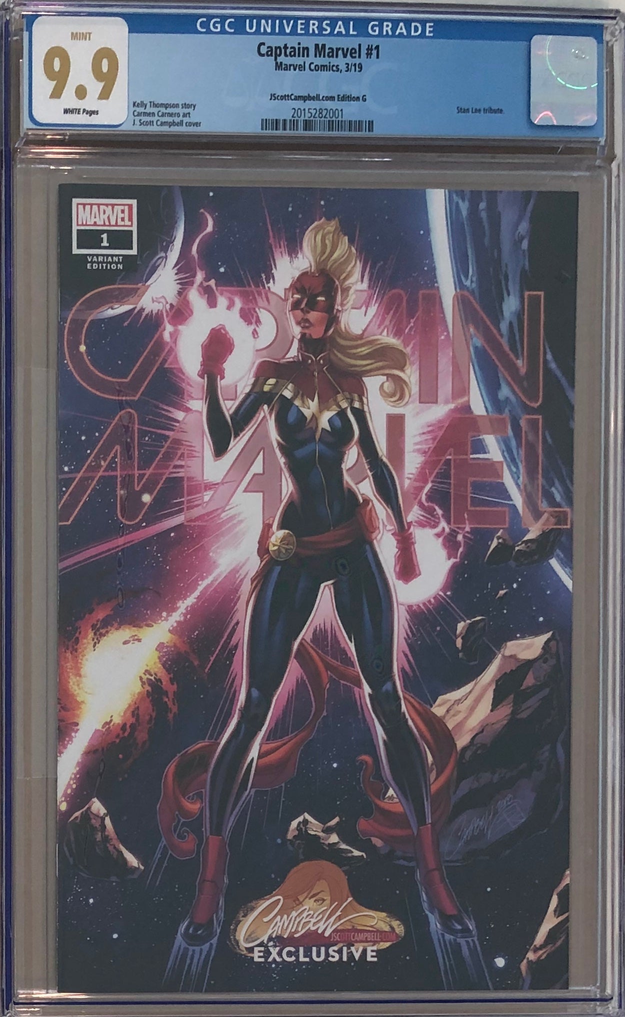 Captain Marvel #1 J. Scott Campbell Edition G ECCC Exclusive CGC 9.9