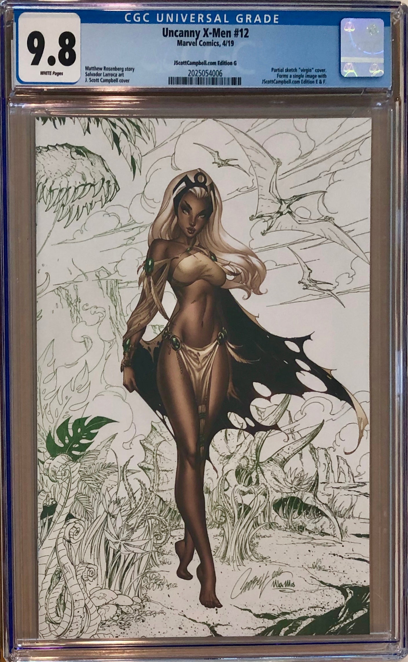 Uncanny X-Men #12 J. Scott Campbell Edition G "Storm" Color Sketch Virgin Exclusive CGC 9.8
