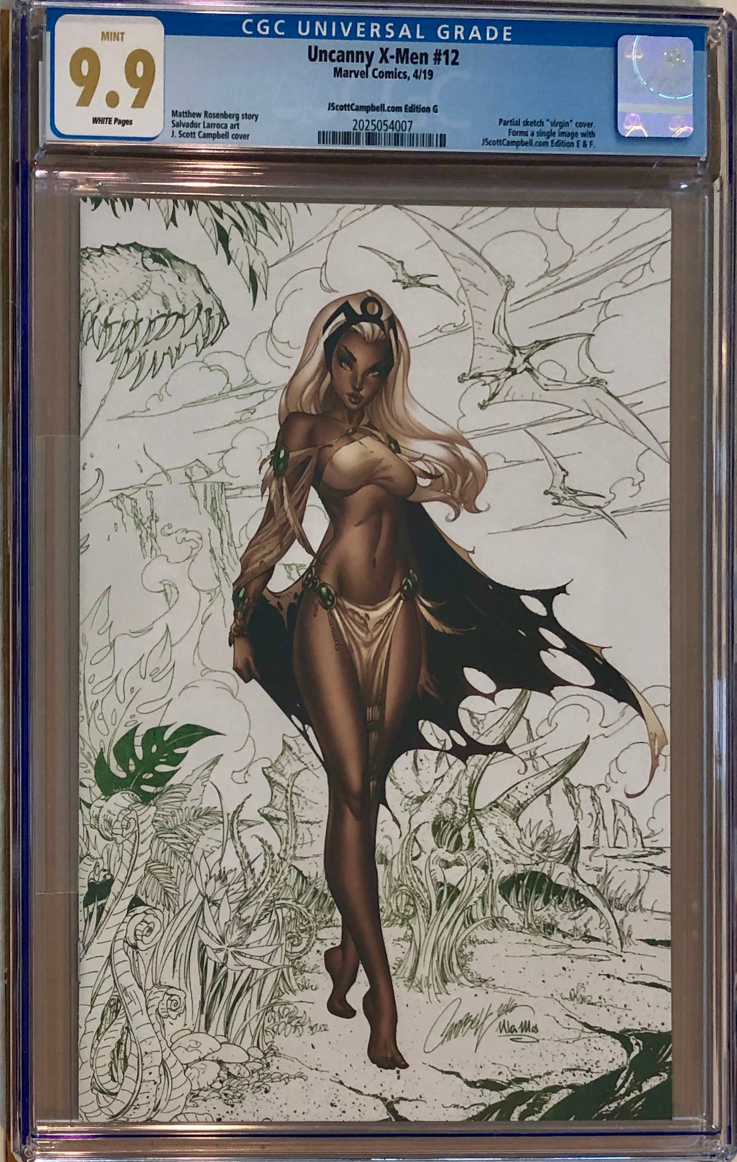 Uncanny X-Men #12 J. Scott Campbell Edition G "Storm" Color Sketch Virgin Exclusive CGC 9.9 MINT