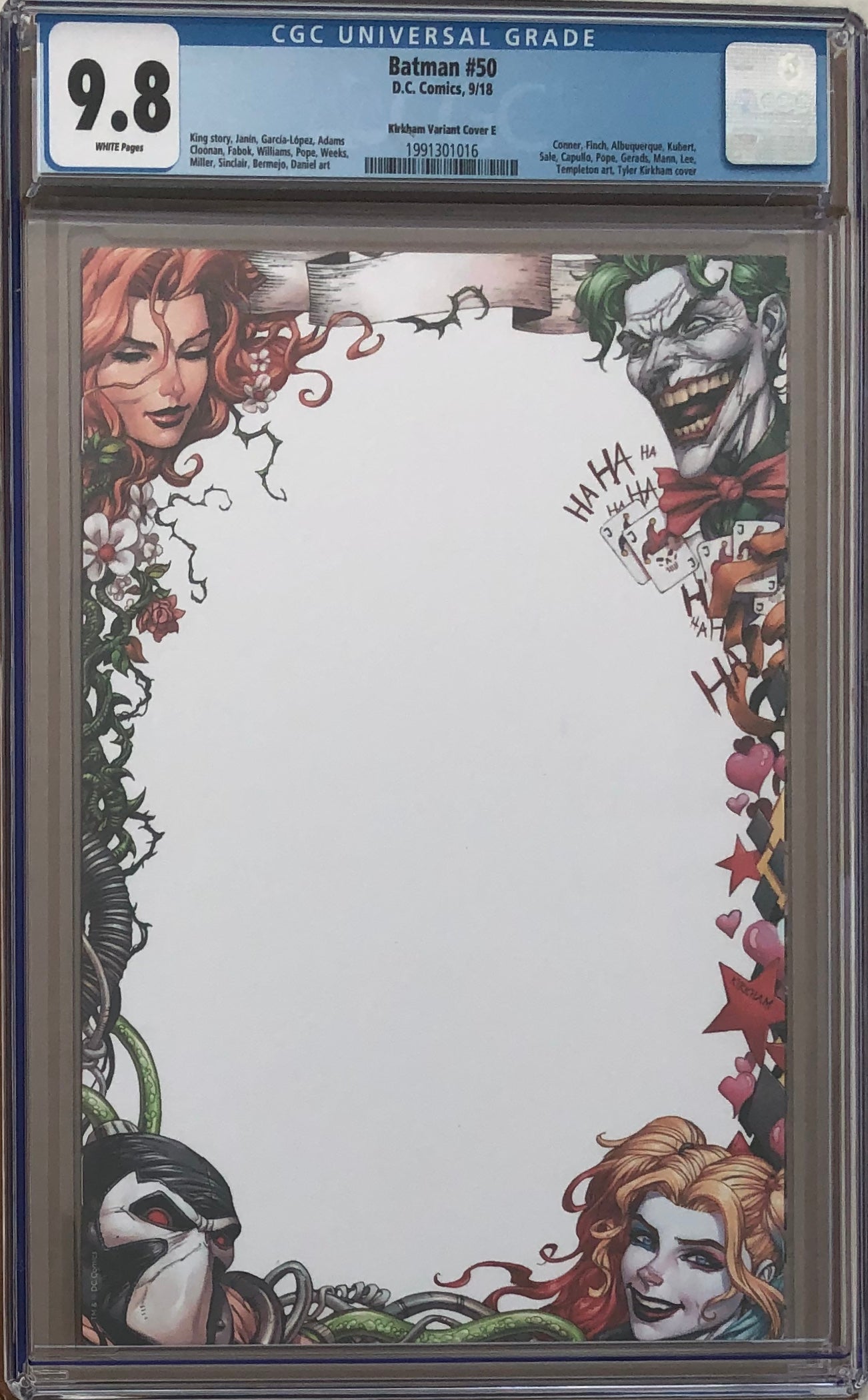 Batman #50 Tyler Kirkham Blank Virgin Sketch Variant Cover E CGC 9.8