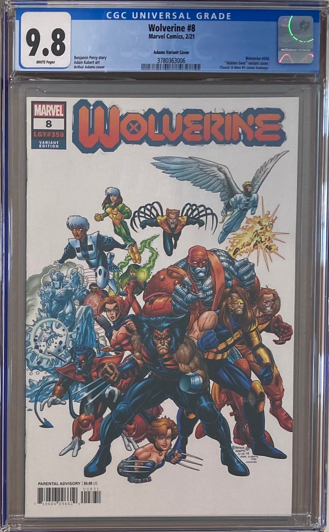 Wolverine #8 (#350) Adams "Hidden Gem" Retailer Incentive Variant CGC 9.8