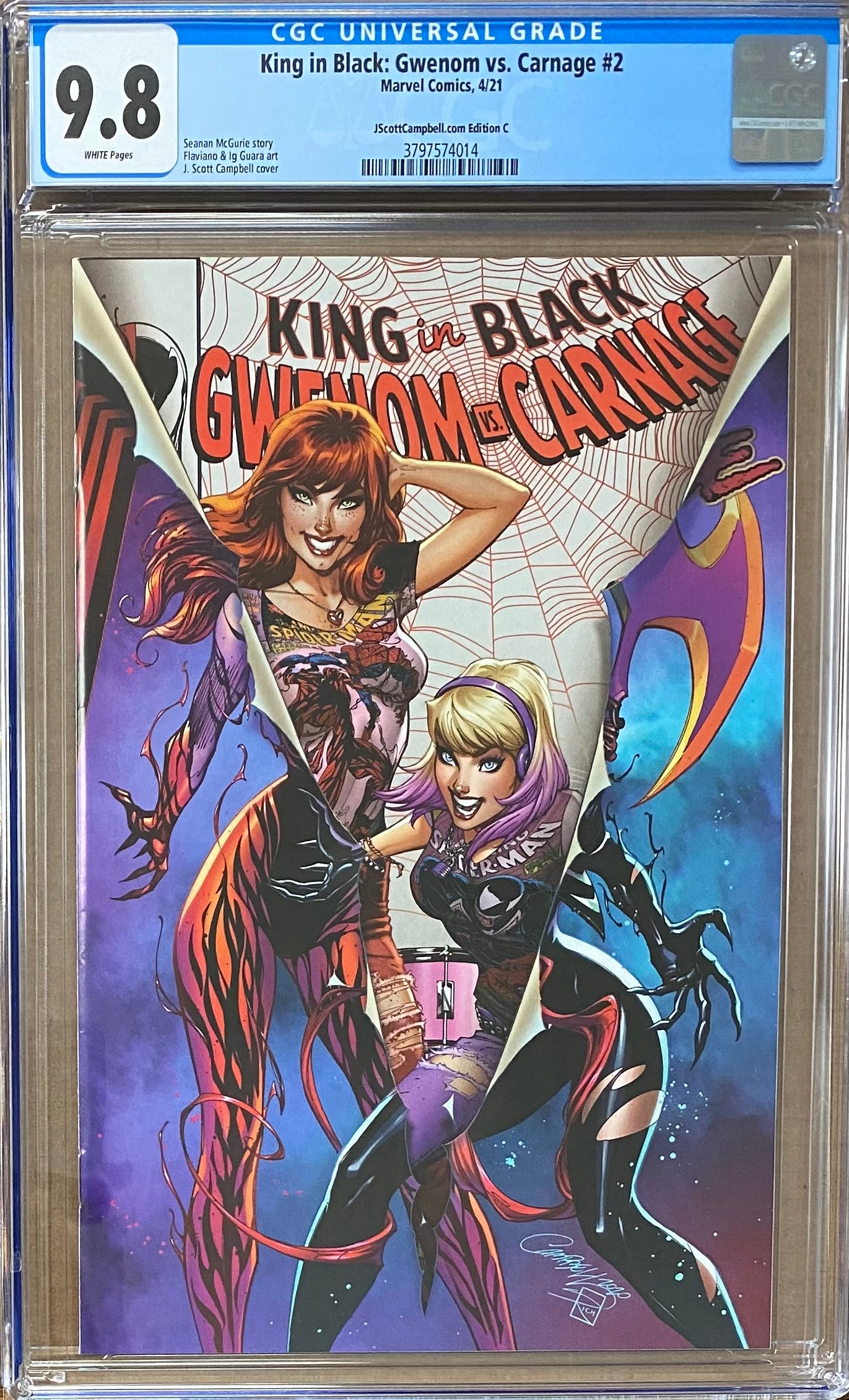 King in Black: Gwenom vs. Carnage #2 J. Scott Campbell Edition A-C Exclusive Set CGC 9.8