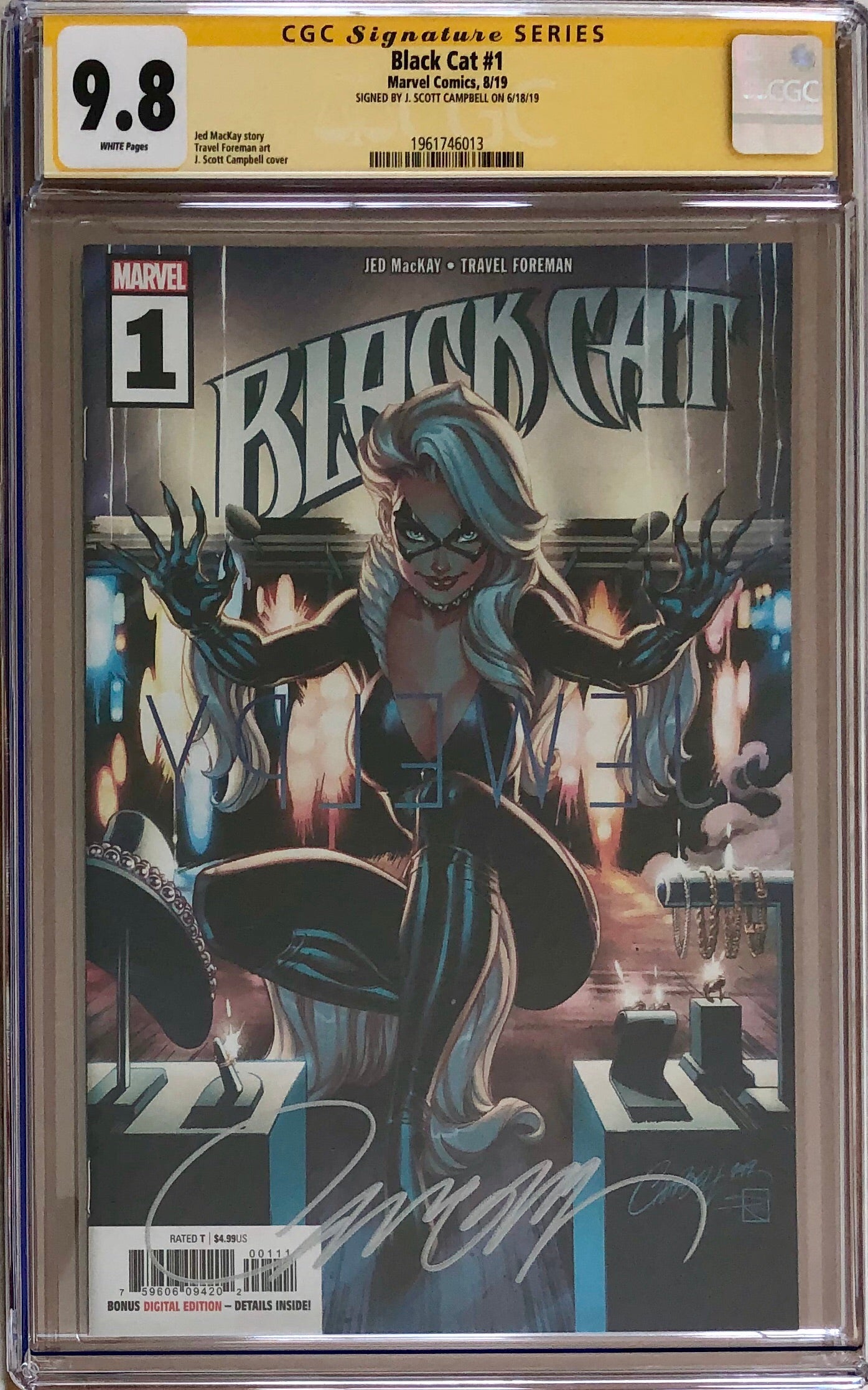 Black Cat #1 J. Scott Campbell CGC 9.8 SS