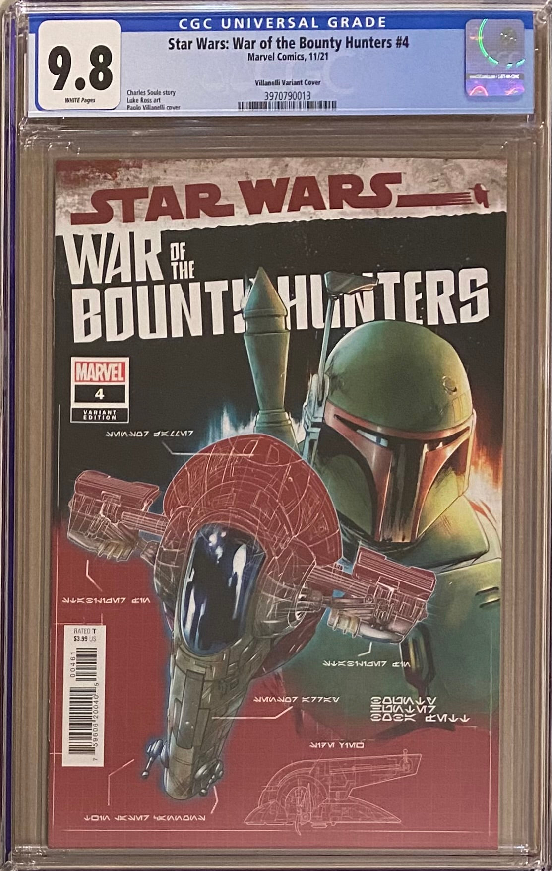 Star Wars: War of the Bounty Hunters #4 Blueprint Variant CGC 9.8