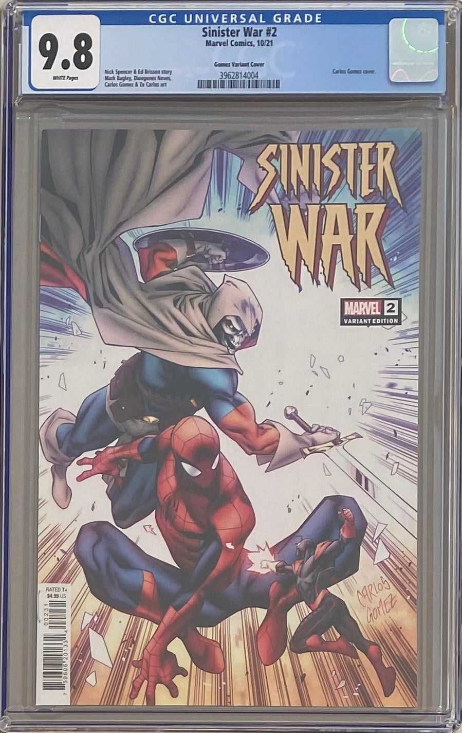 Sinister War #2 Gomez 1:25 Retailer Incentive Variant CGC 9.8