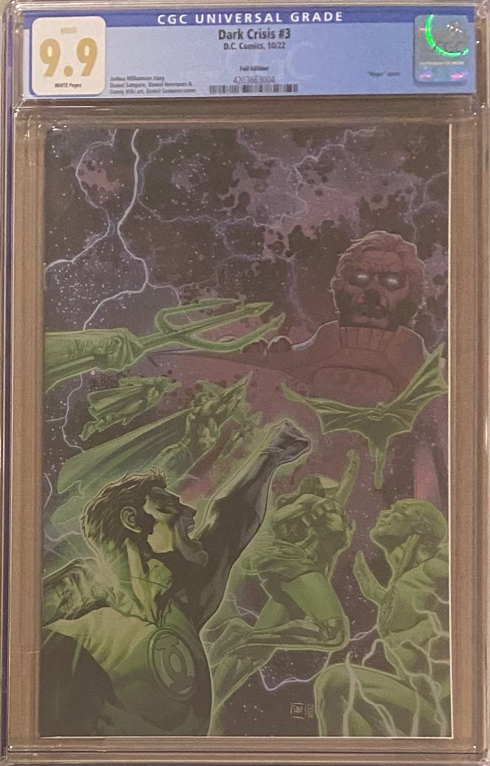 Dark Crisis #3 Sampere 1:100 Foil Retailer Incentive Variant CGC 9.9