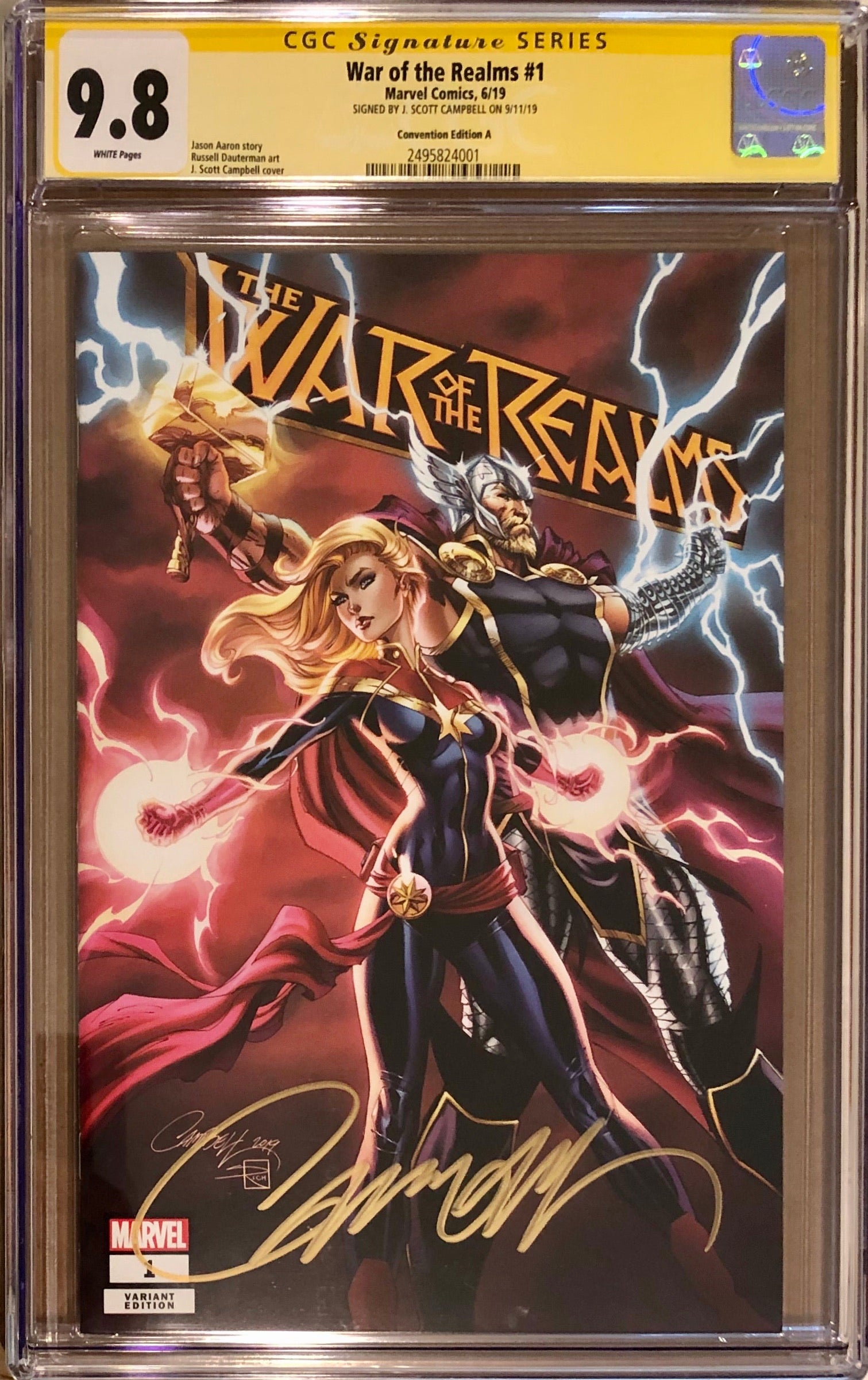 War of the Realms #1 Premium Package J. Scott Campbell Exclusive A CGC 9.8 SS
