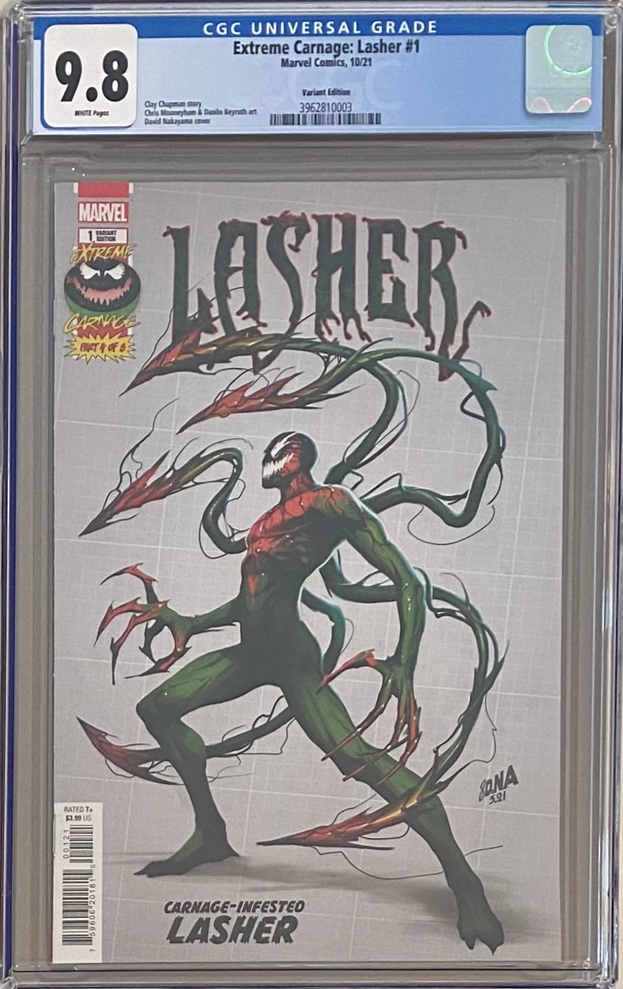 Extreme Carnage: Lasher #1 Nakayama 1:10 Retailer Incentive Variant CGC 9.8