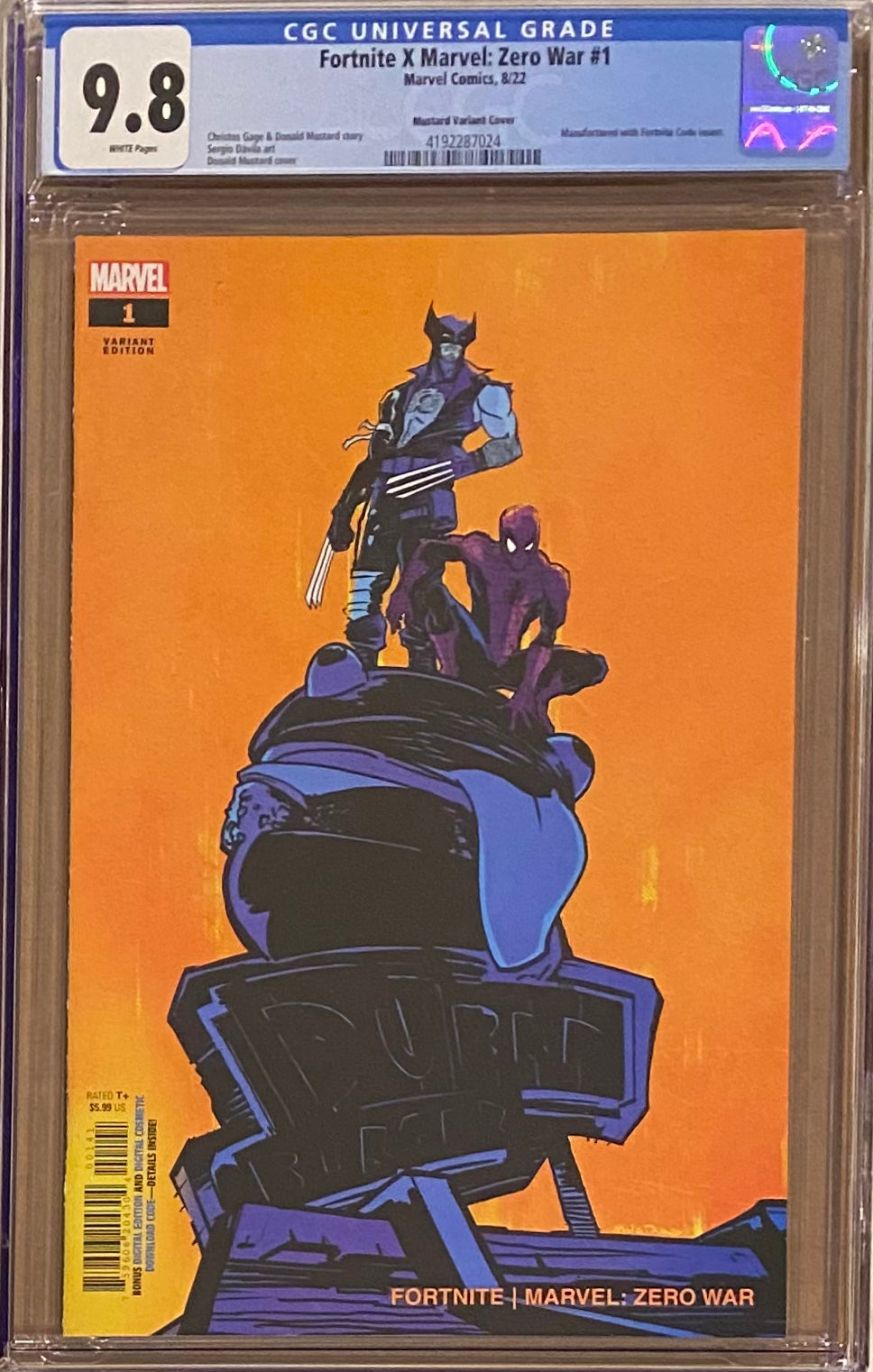 Fortnite/Marvel: Zero War #1 Mustard Variant CGC 9.8