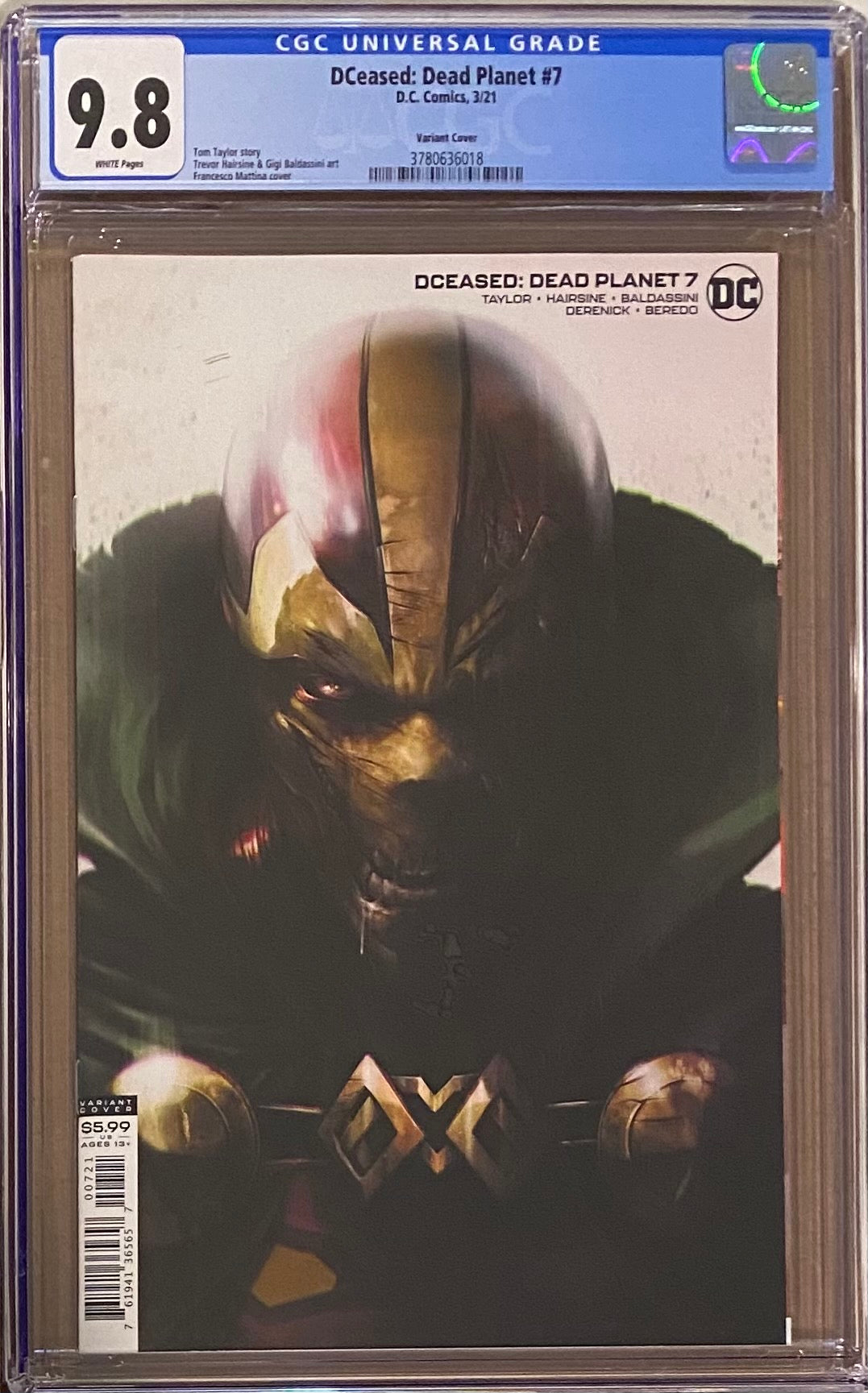 DCeased: Dead Planet #7 Mattina Variant CGC 9.8
