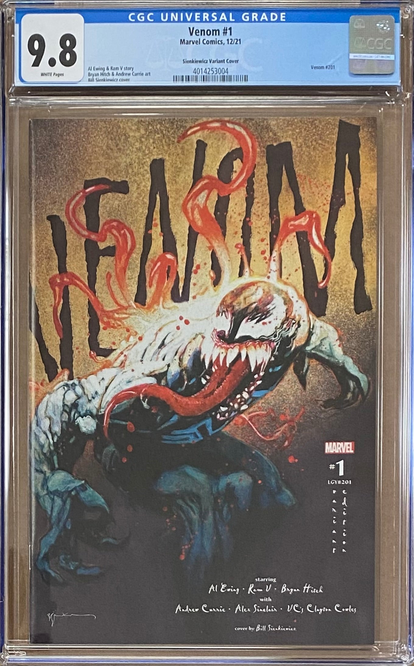 Venom #1 Sienkiewicz 1:25 Retailer Incentive Variant CGC 9.8
