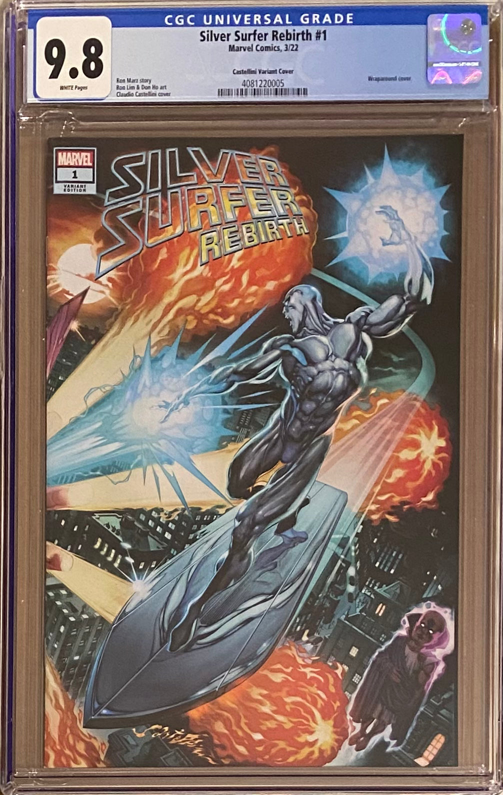 Silver Surfer: Rebirth #1 Castellini 1:25 Wraparound Retailer Incentive Variant CGC 9.8