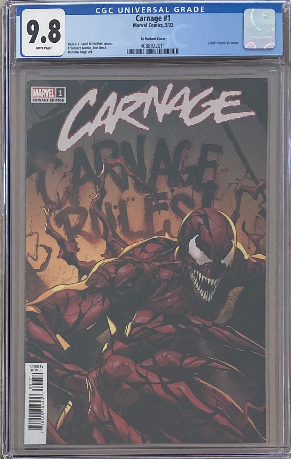 Carnage #1 Yu 1:100 Retailer Incentive Variant CGC 9.8