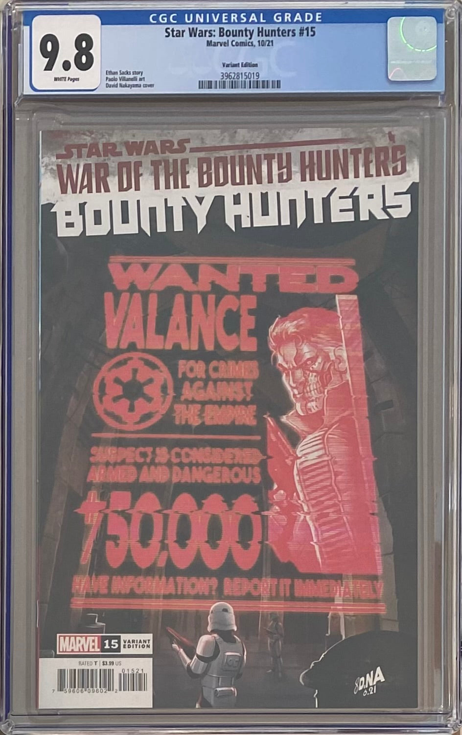 Star Wars: Bounty Hunters #15 Wanted Poster Variant CGC 9.8 - War of the Bounty Hunters
