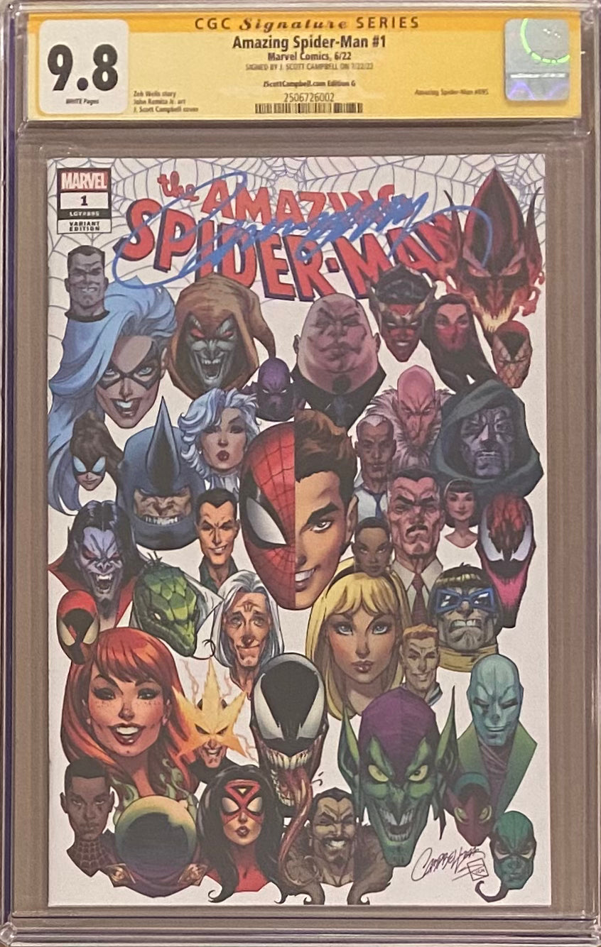 Amazing Spider-Man #1 J. Scott Campbell Edition G "Faces" CGC 9.8 SS