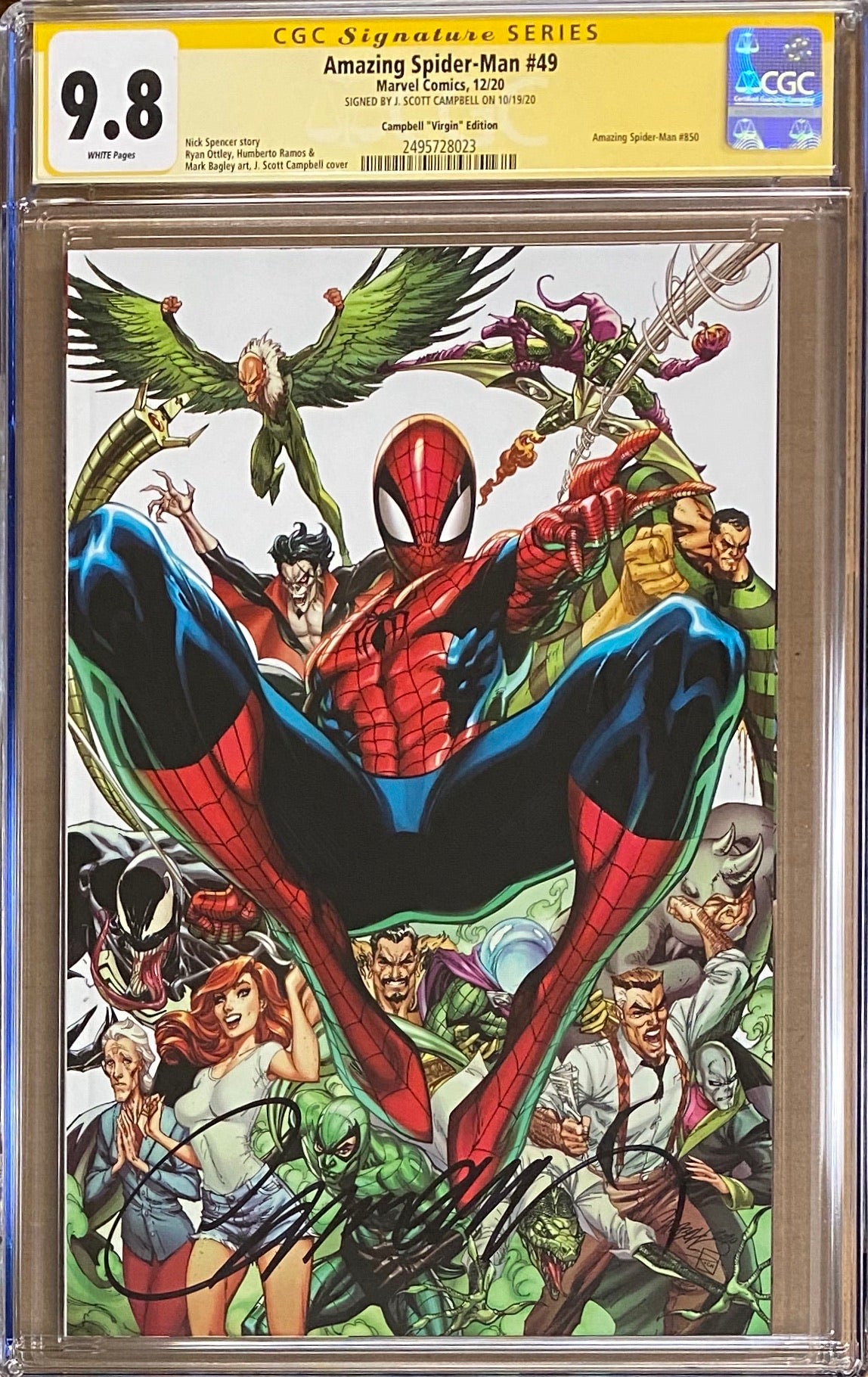 Amazing Spider-Man #850 (#49) Campbell 1:500 Virgin Retailer Incentive Variant CGC 9.8 SS