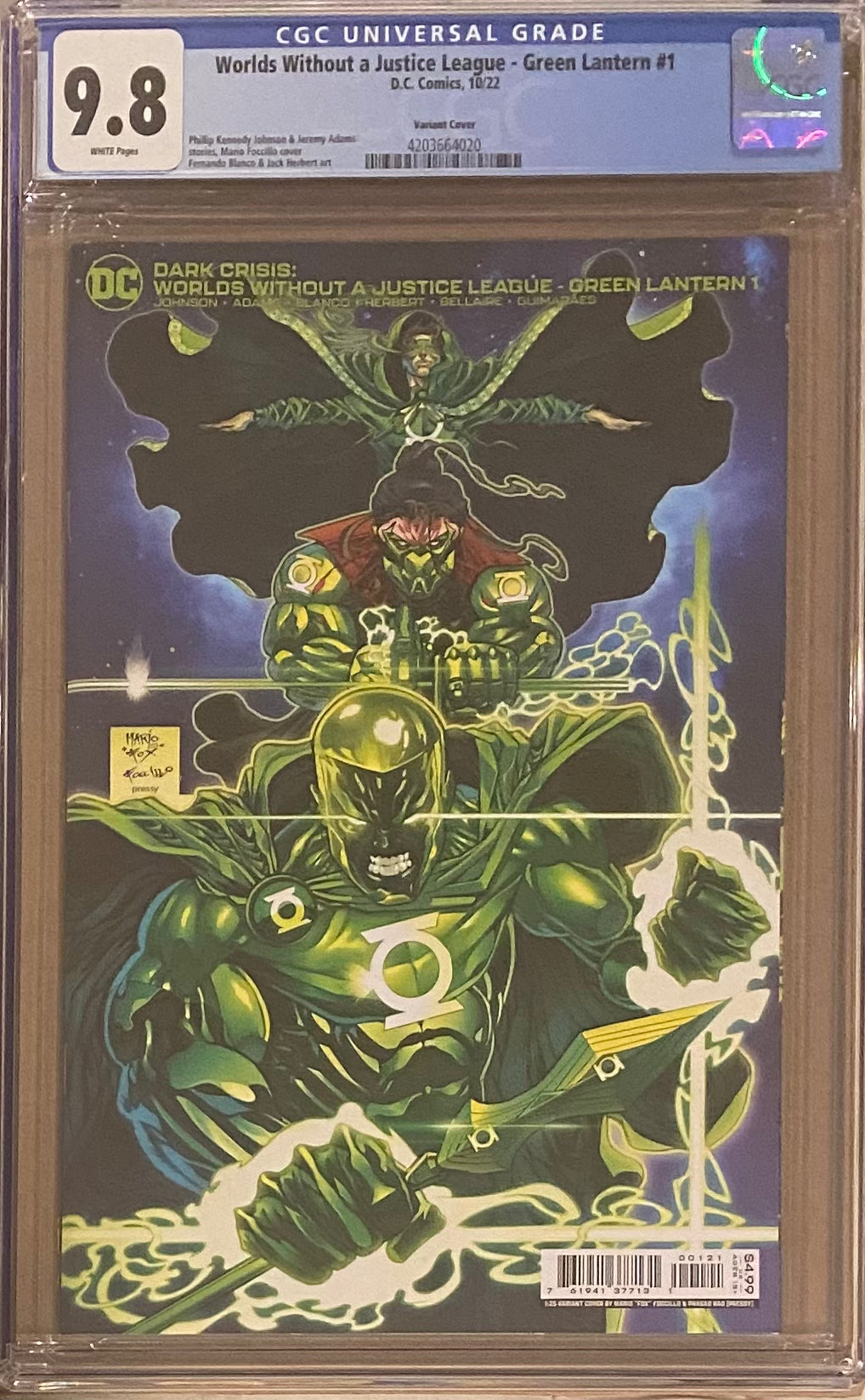 Dark Crisis: Worlds Without A Justice League - Green Lantern #1 Foccillo 1:25 Retailer Incentive Variant CGC 9.8