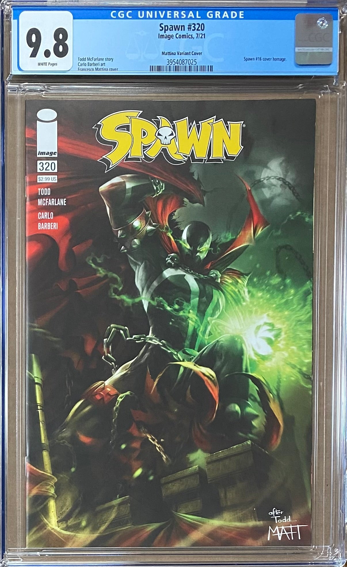 Spawn #320 Mattina Variant CGC 9.8