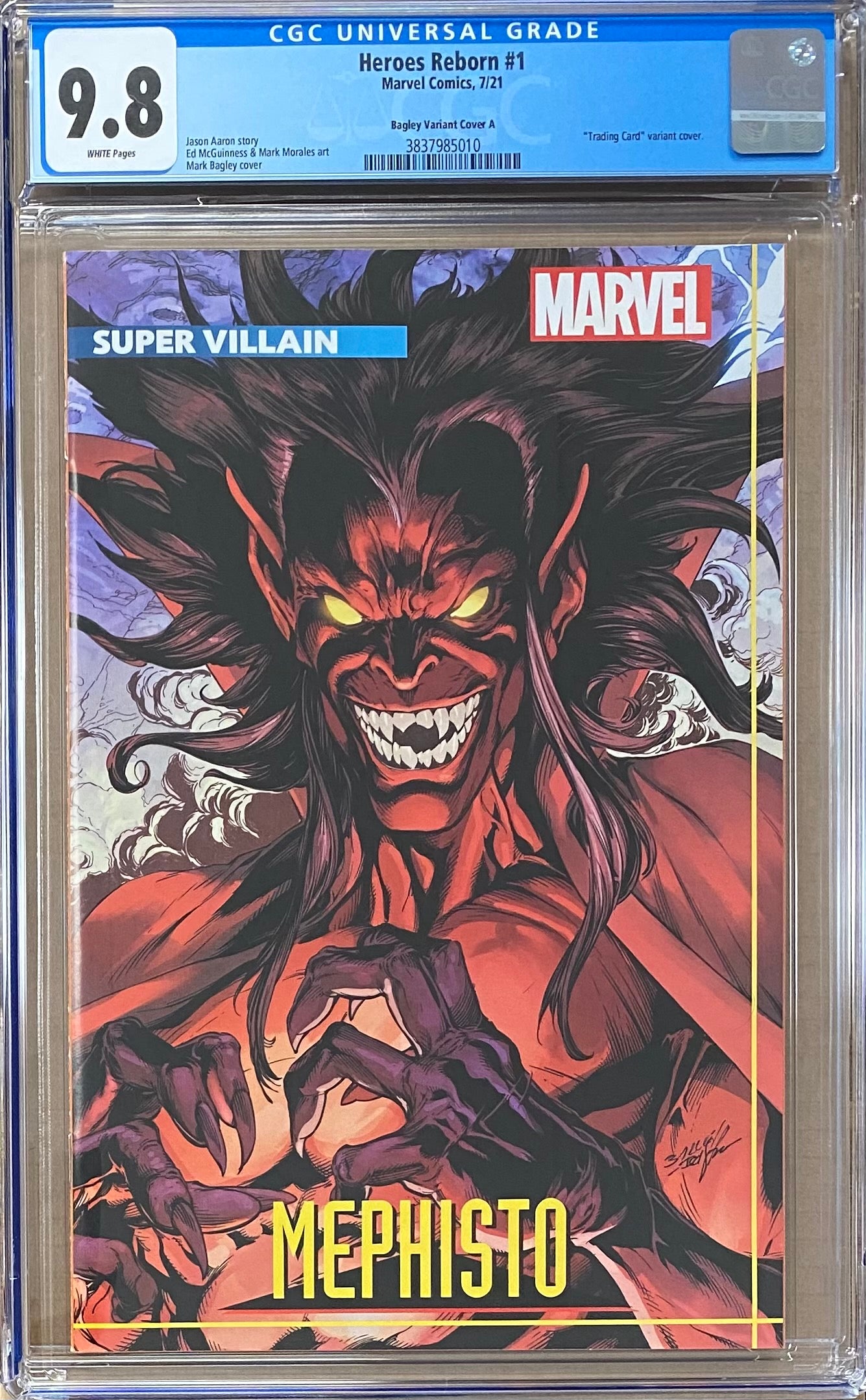 Heroes Reborn #1 Bagley "Mephisto" Trading Card Variant CGC 9.8