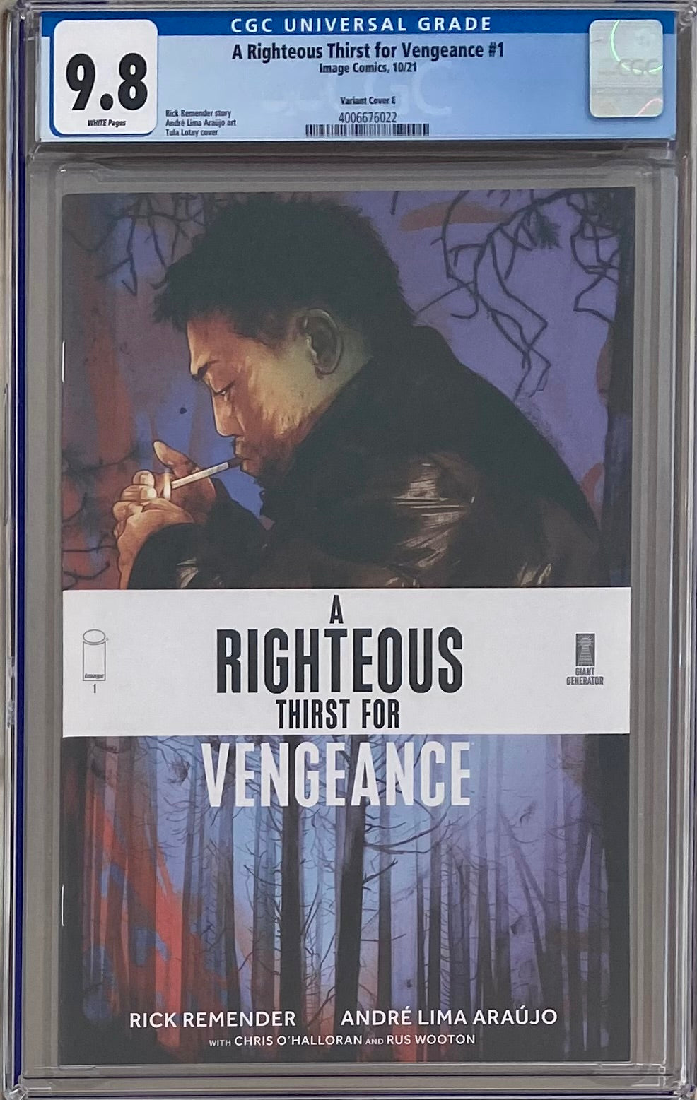 A Righteous Thirst For Vengeance #1 1:25 Retailer Incentive Variant CGC 9.8