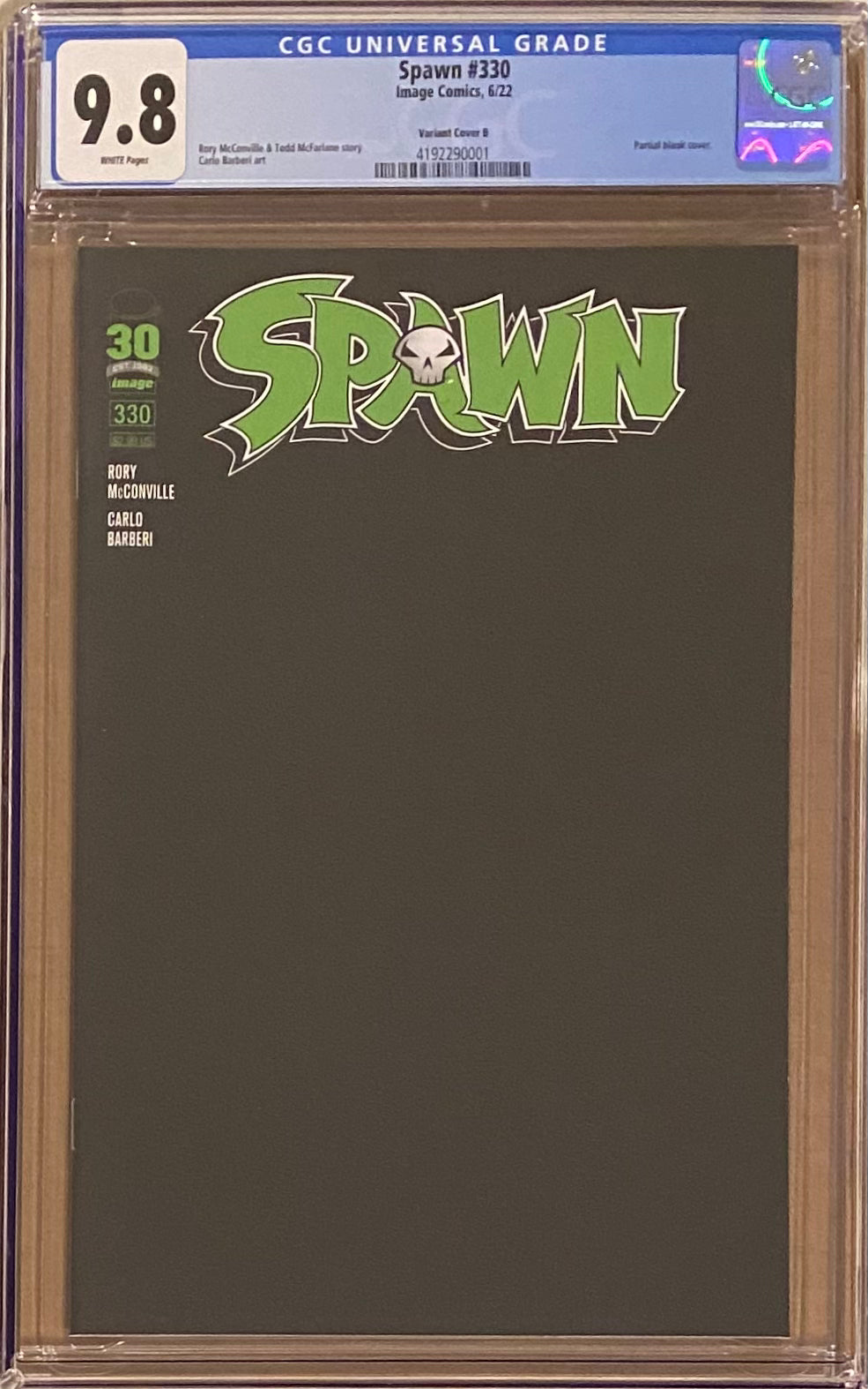 Spawn #330 Blank Sketch Variant CGC 9.8