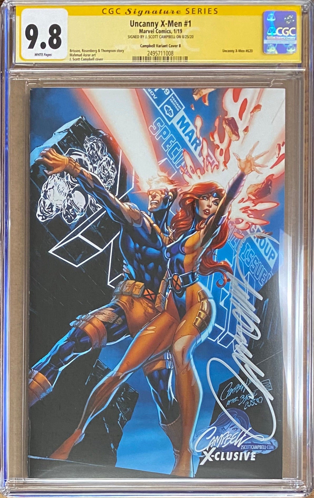 Uncanny hotsell X-men #001 j Scott Campbell signed