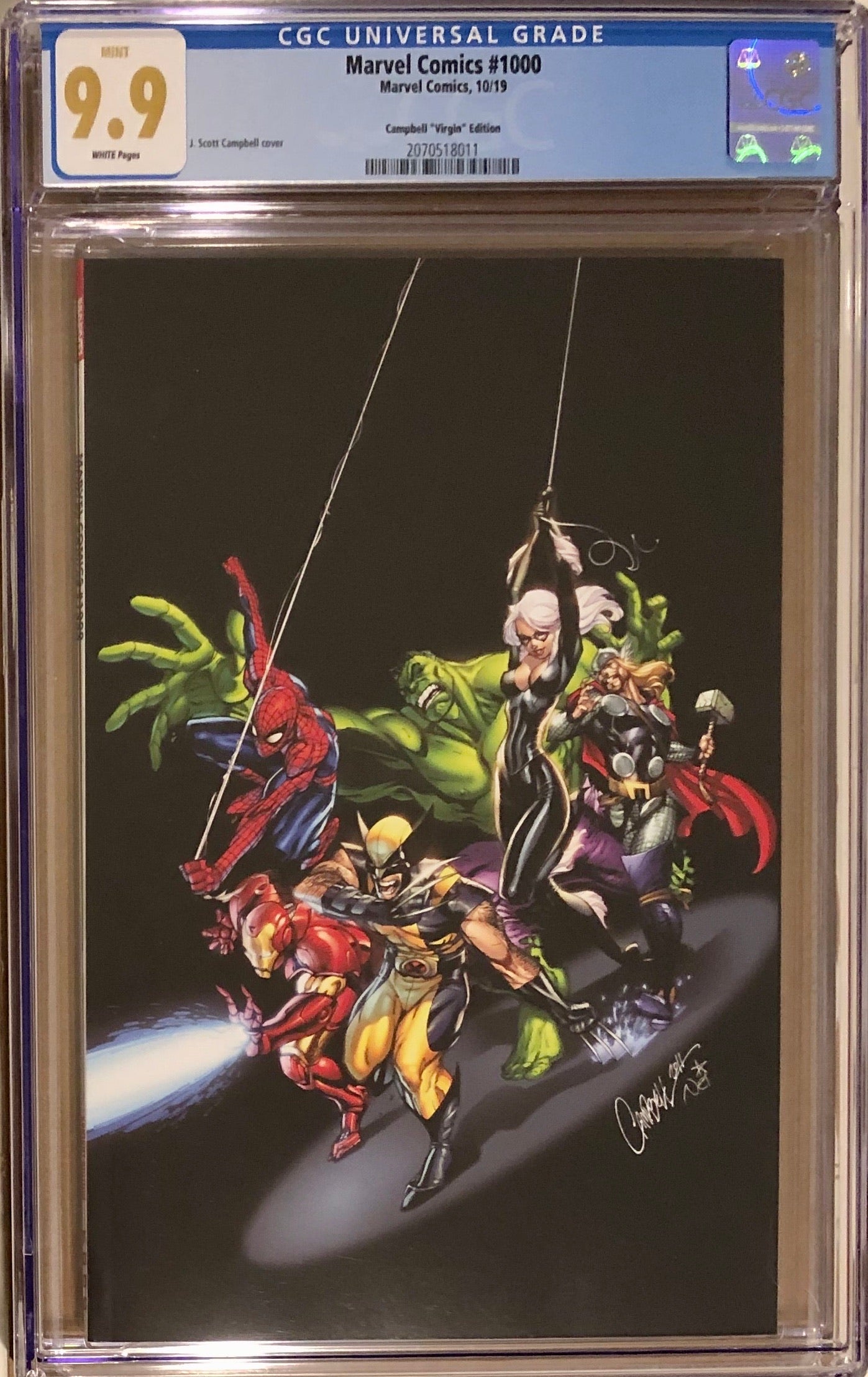 Marvel Comics #1000 J. Scott Campbell 1:200 Virgin Variant CGC 9.9