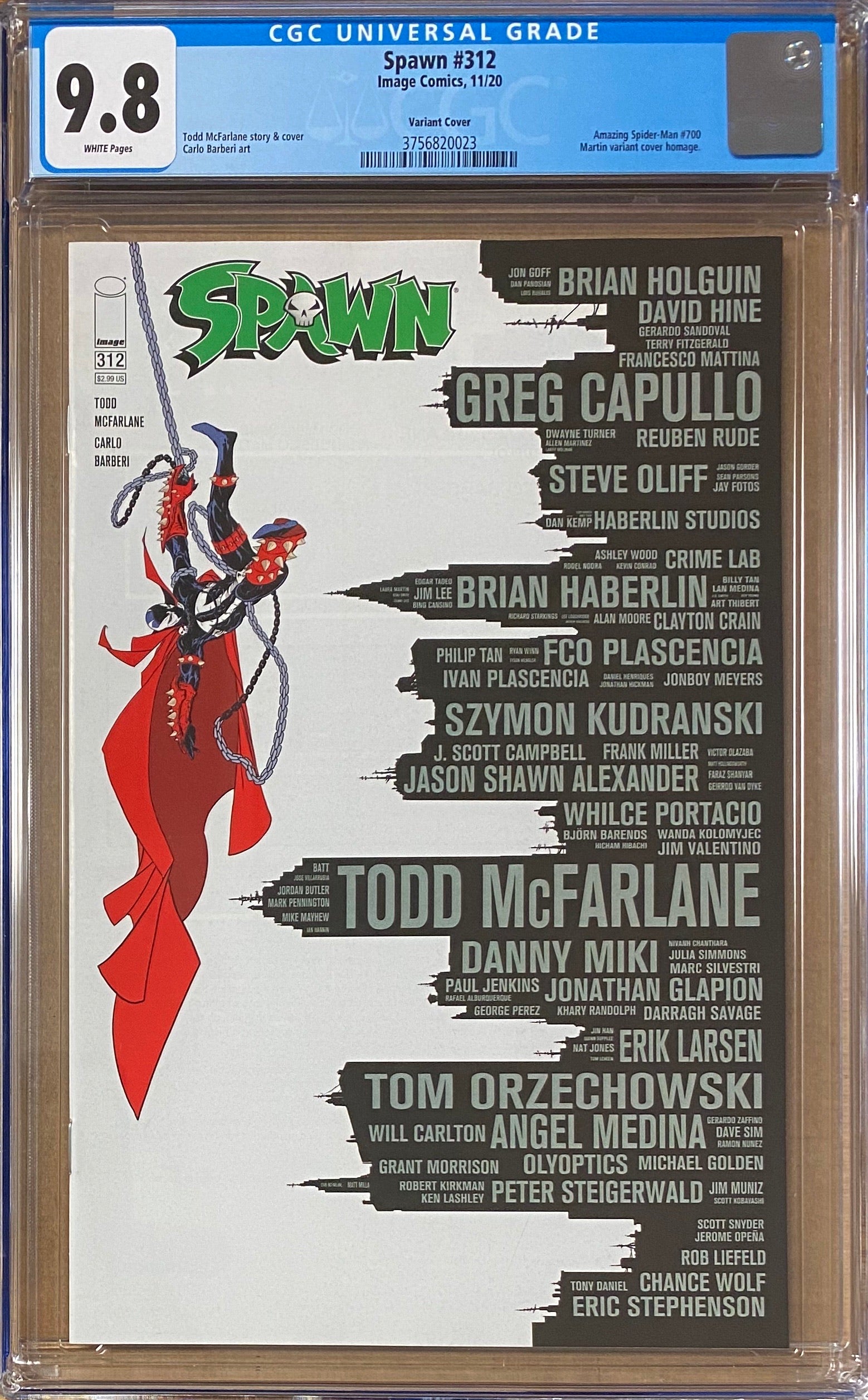 Spawn #312 CGC 9.8 "Amazing Spider-Man #300" Homage Variant