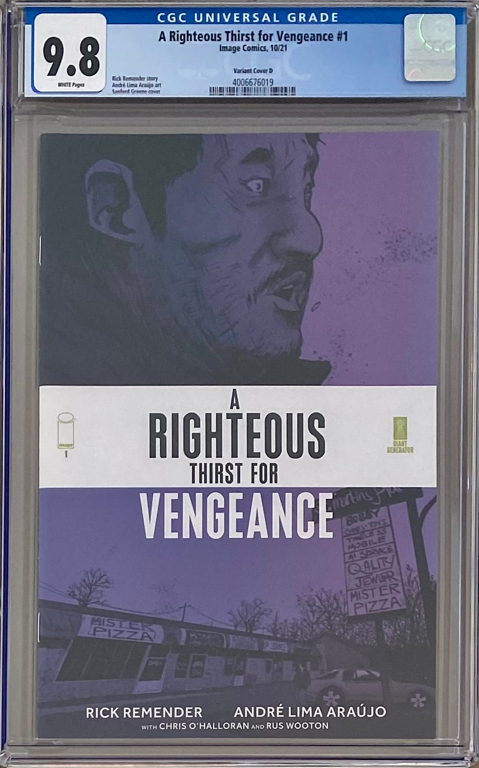 A Righteous Thirst For Vengeance #1 1:10 Retailer Incentive Variant CGC 9.8