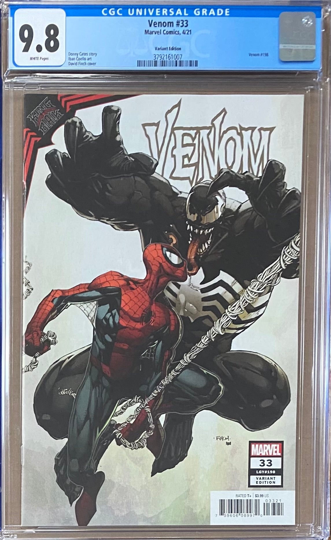 Venom #33 Finch 1:50 Retailer Incentive Variant CGC 9.8