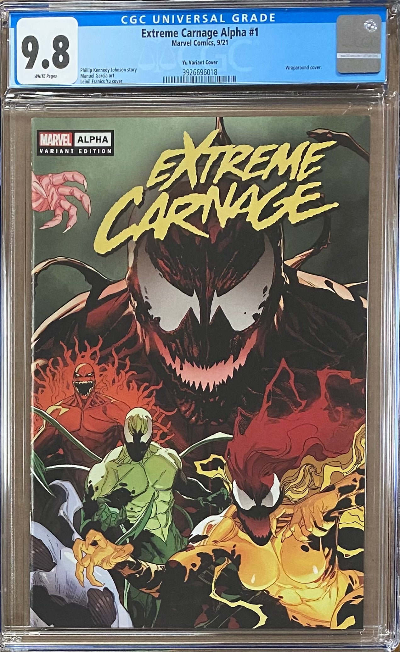 Extreme Carnage Alpha #1 Yu Wraparound Variant CGC 9.8