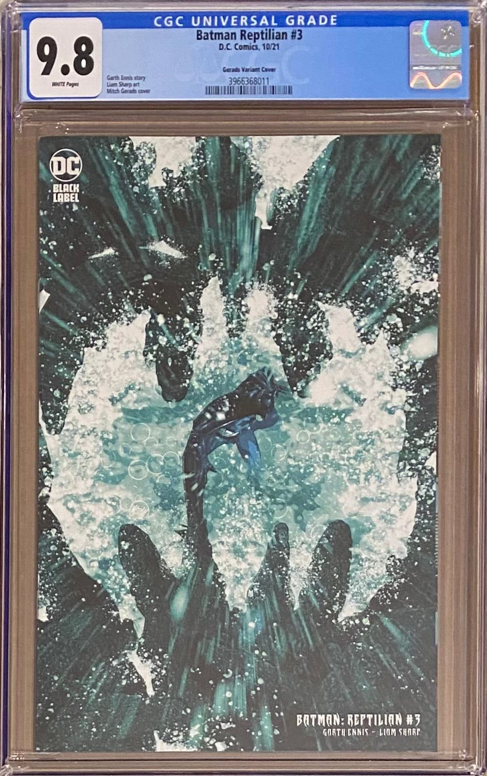 Batman: Reptilian #3 Gerards 1:25 Retailer Incentive Variant DC Black Label CGC 9.8