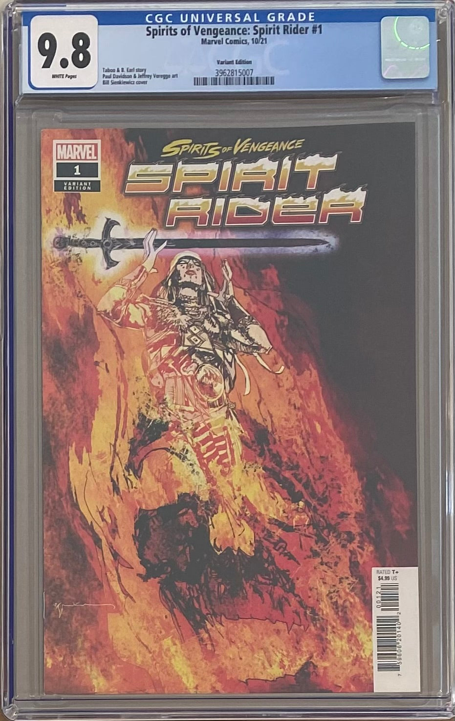 Spirits of Vengeance: Spirit Rider #1 Sienkiewicz 1:25 Retailer Incentive Variant CGC 9.8