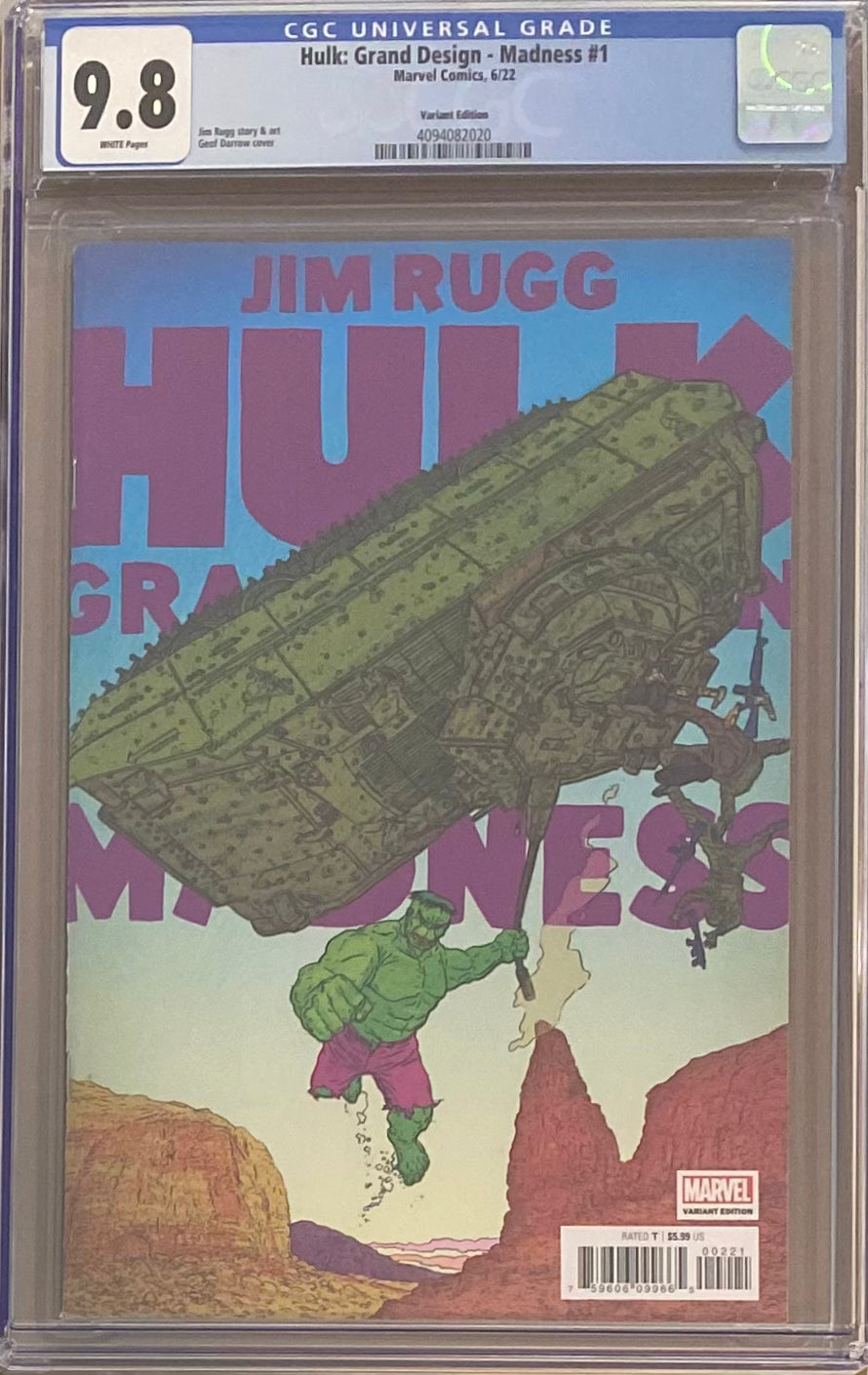 Hulk: Grand Design - Madness #1 Darrow Variant CGC 9.8