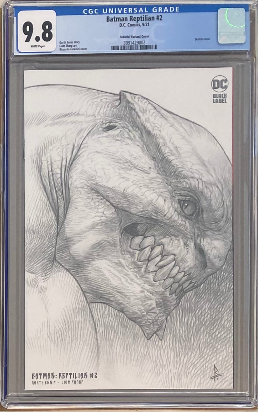 Batman: Reptilian #2 Federici 1:25 Retailer Incentive Variant DC Black Label CGC 9.8