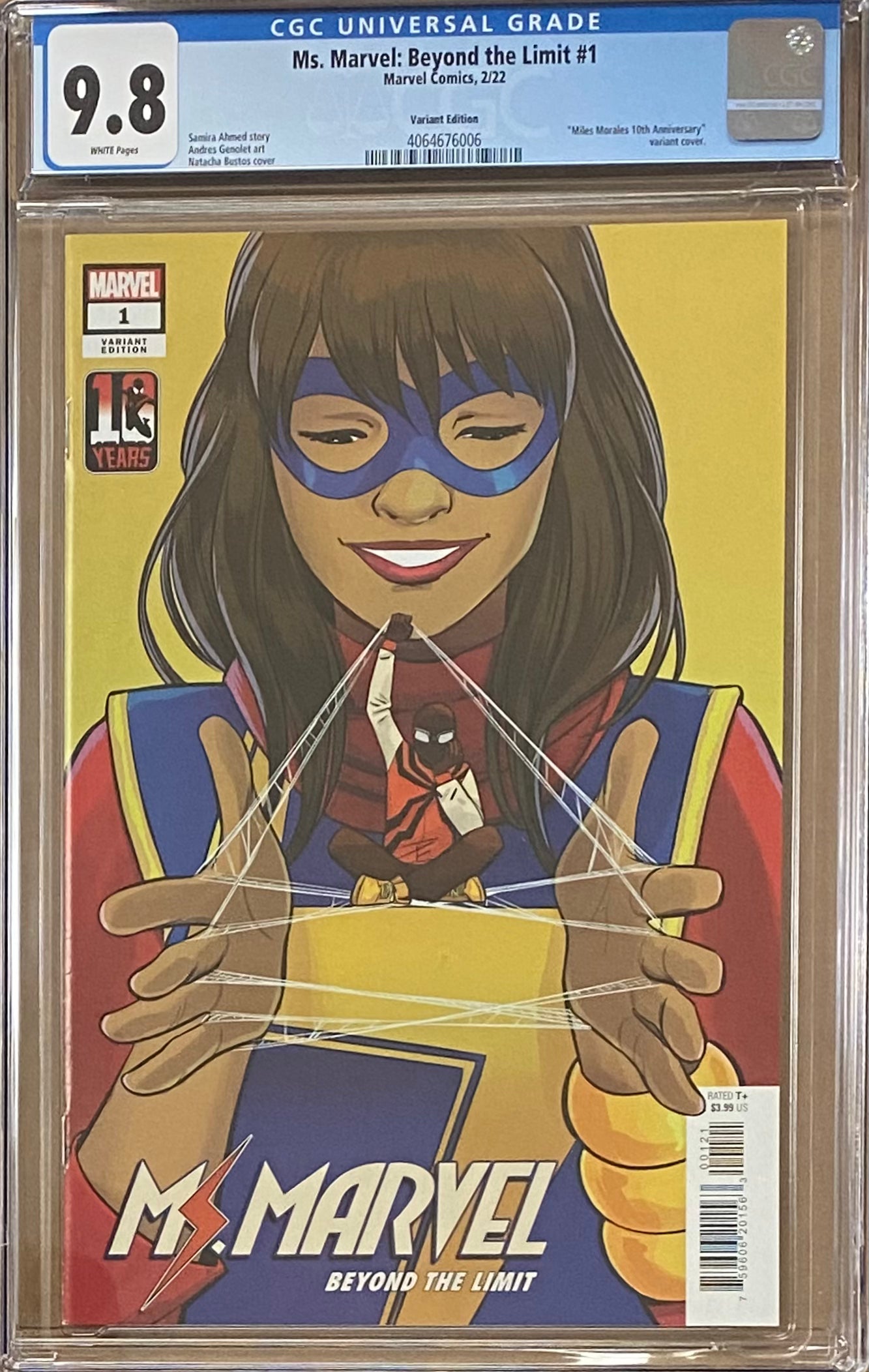 Ms. Marvel: Beyond the Limit #1 Bustos Miles Morales 10th Anniversary Variant CGC 9.8