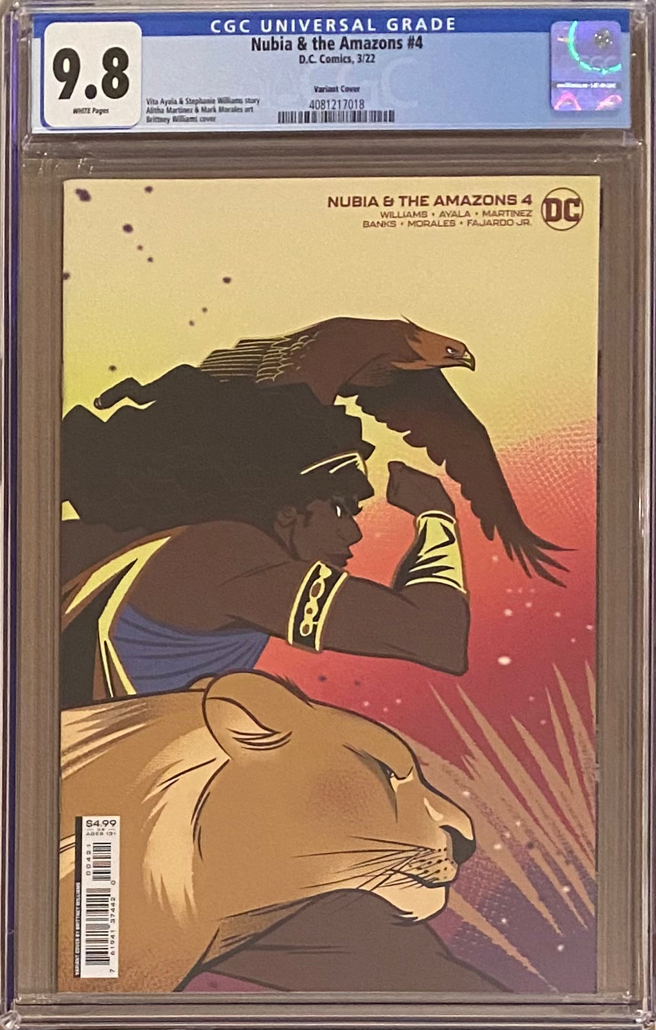 Nubia and the Amazons #4 Variant CGC 9.8