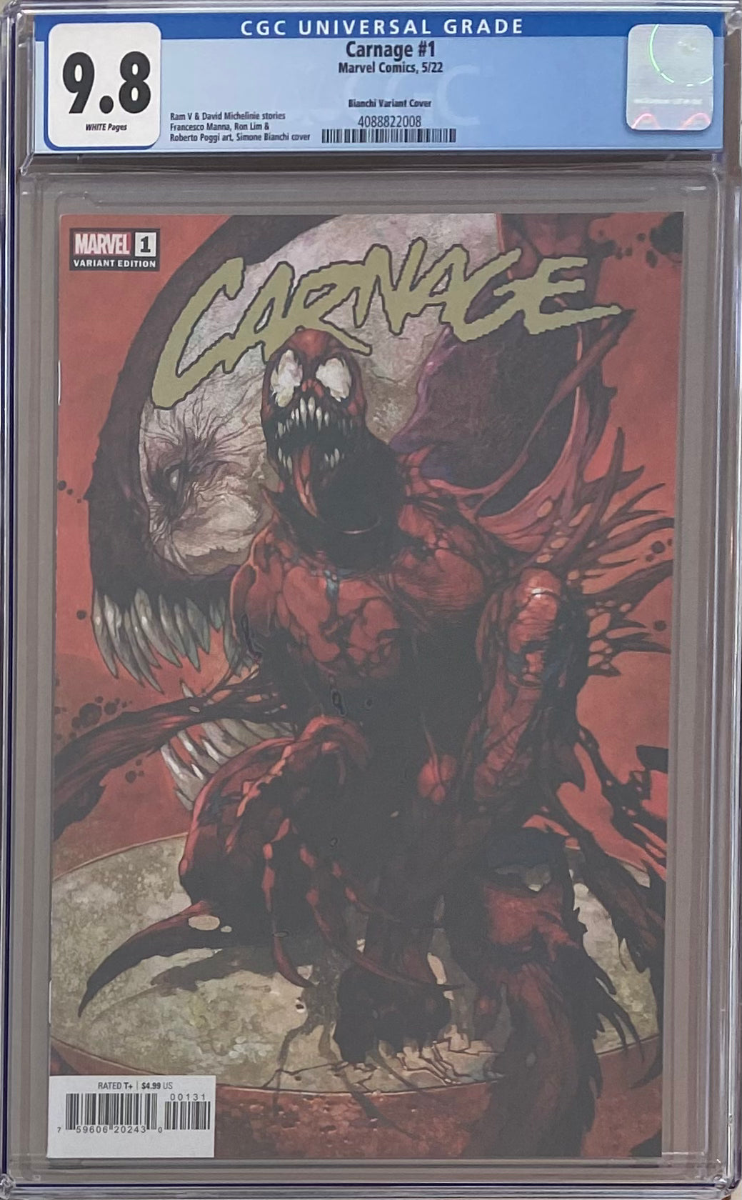 Carnage #1 Bianchi 1:25 Retailer Incentive Variant CGC 9.8